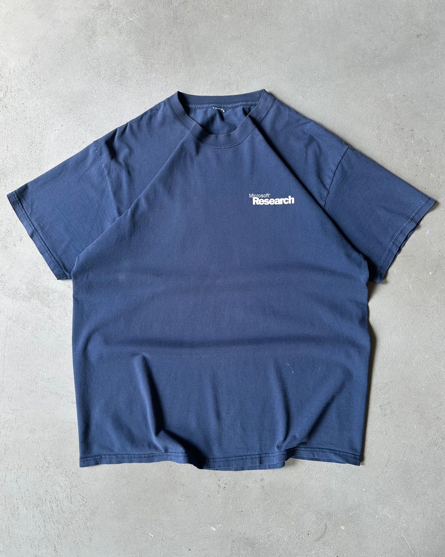 1990s - Navy Microsoft Research T-Shirt - L