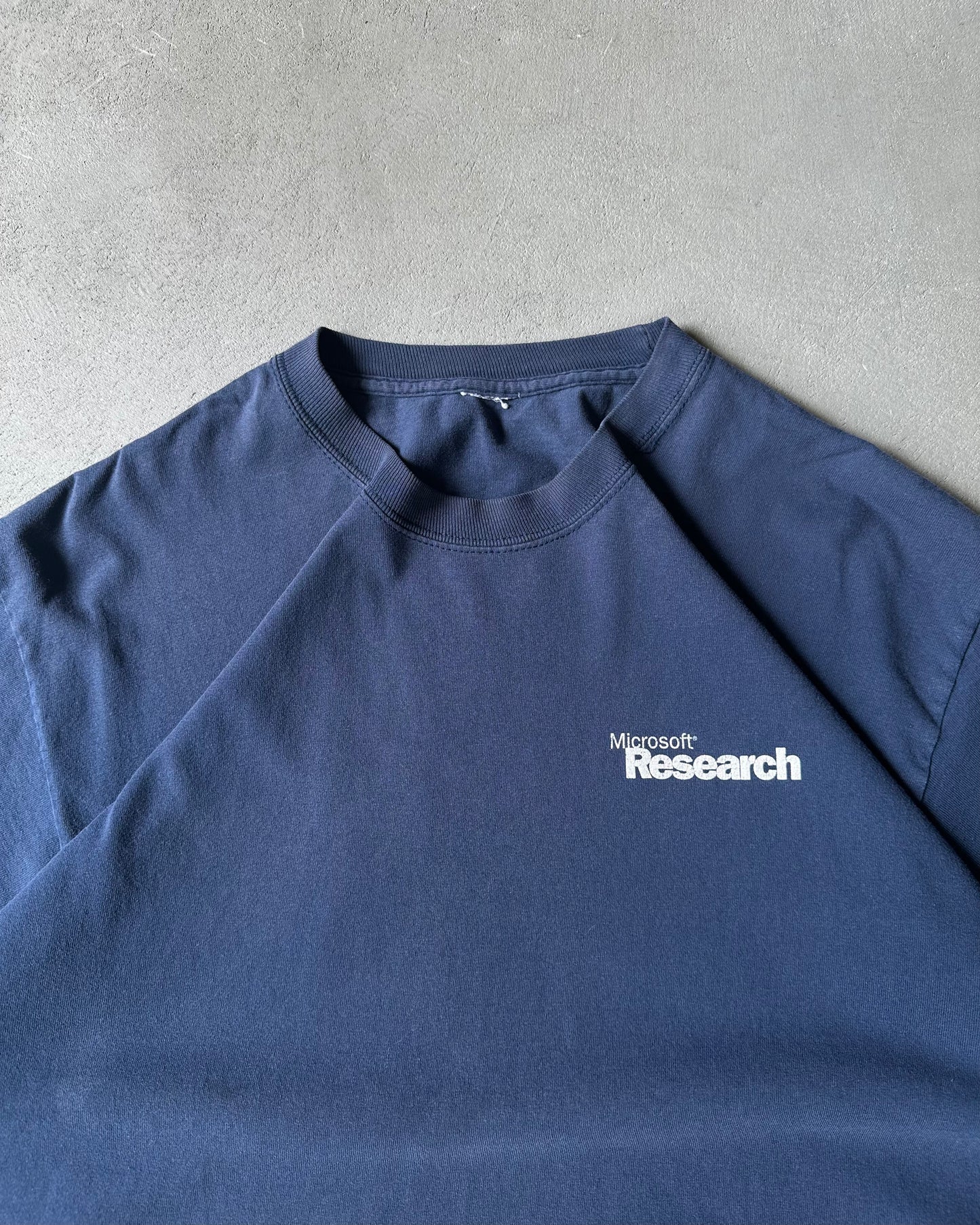 1990s - Navy Microsoft Research T-Shirt - L