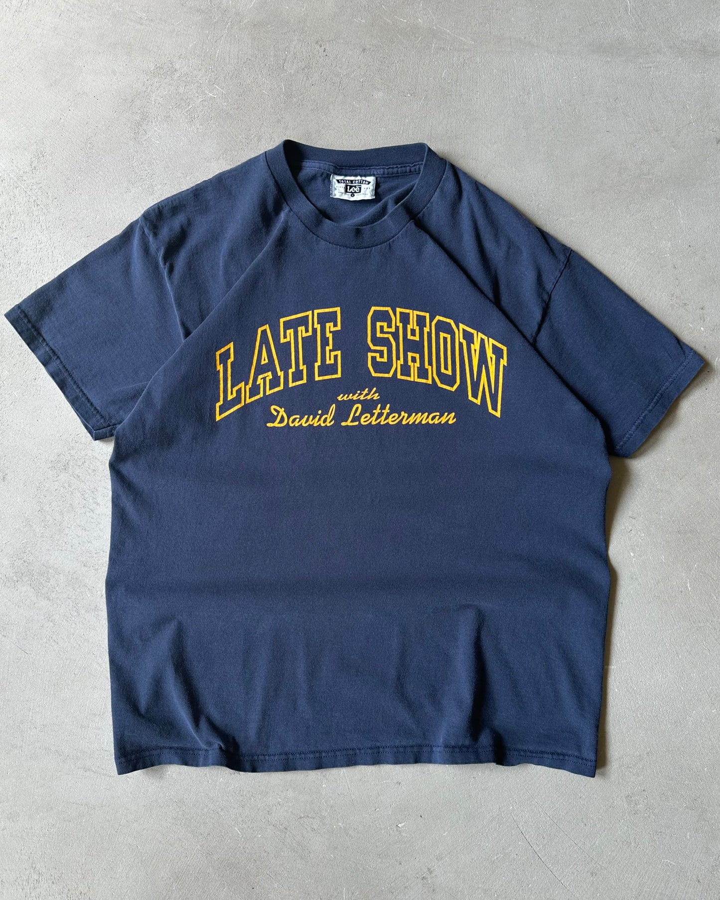 1990s - Navy Late Show T-Shirt - M/L