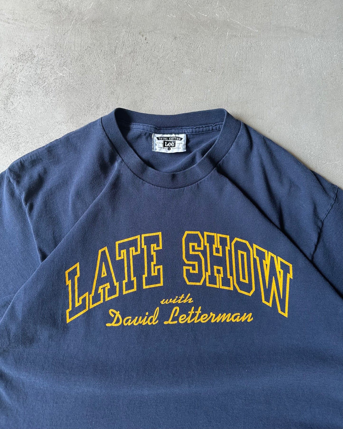 1990s - Navy Late Show T-Shirt - M/L