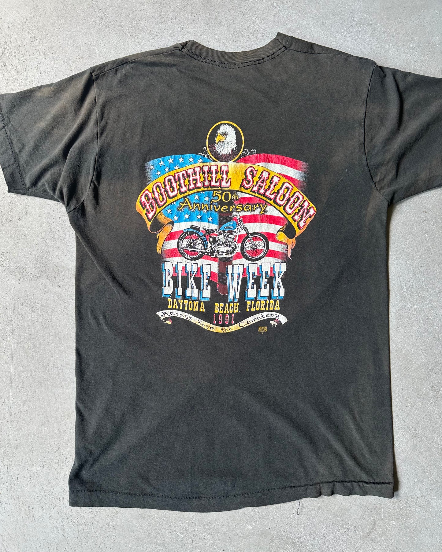1980s - Faded Black Boot Hill T-Shirt - L/XL