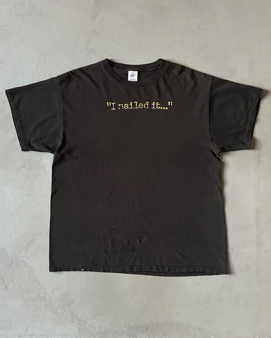 1990s - Black "I Nailed It" T-Shirt - XL