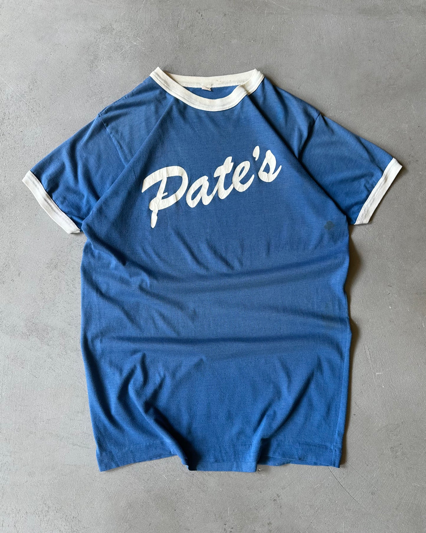 1980s - Blue/White Pate's Ringer T-Shirt - L