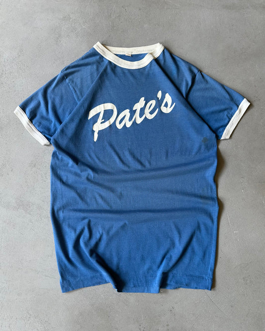 1980s - Blue/White Pate's Ringer T-Shirt - L