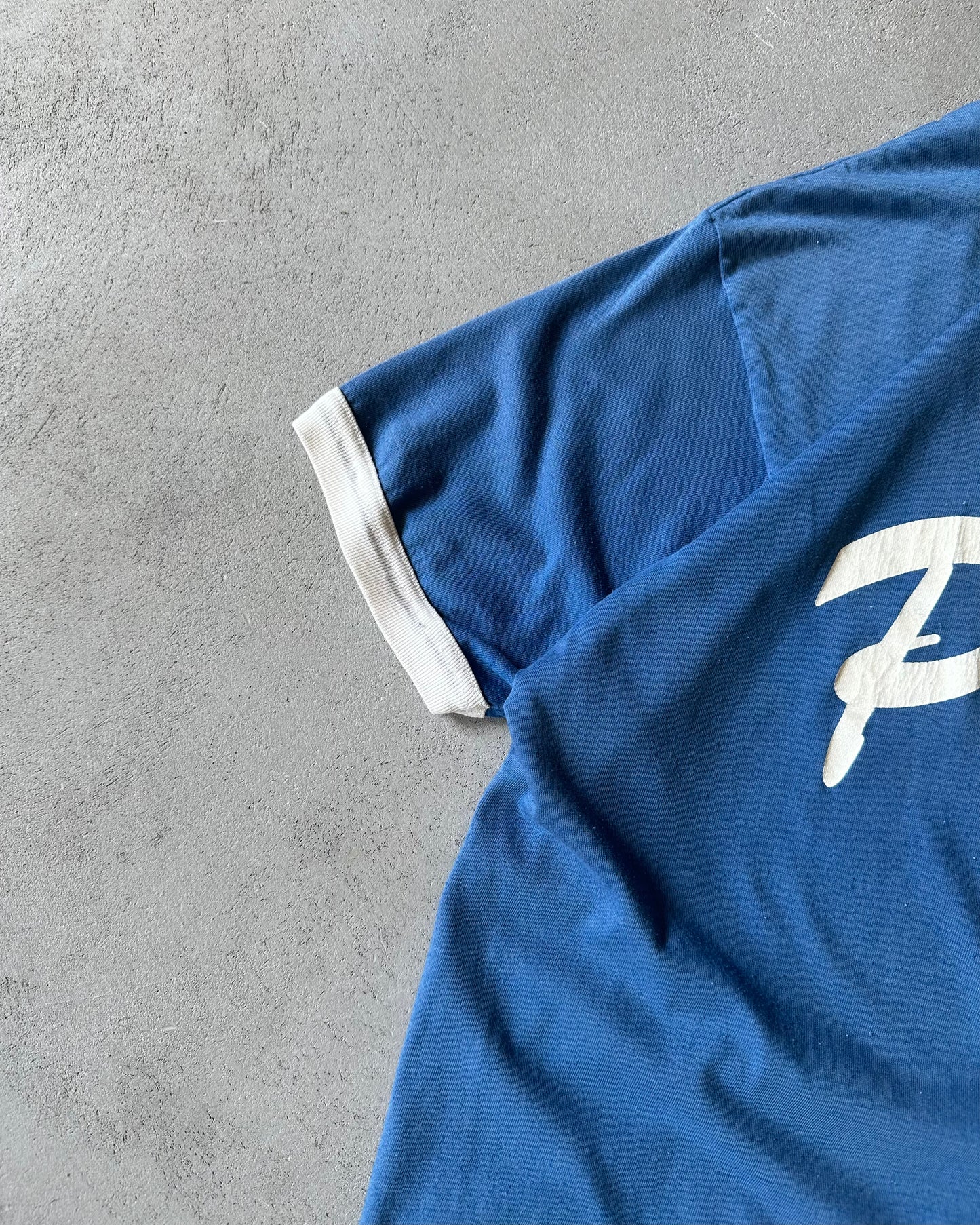 1980s - Blue/White Pate's Ringer T-Shirt - L