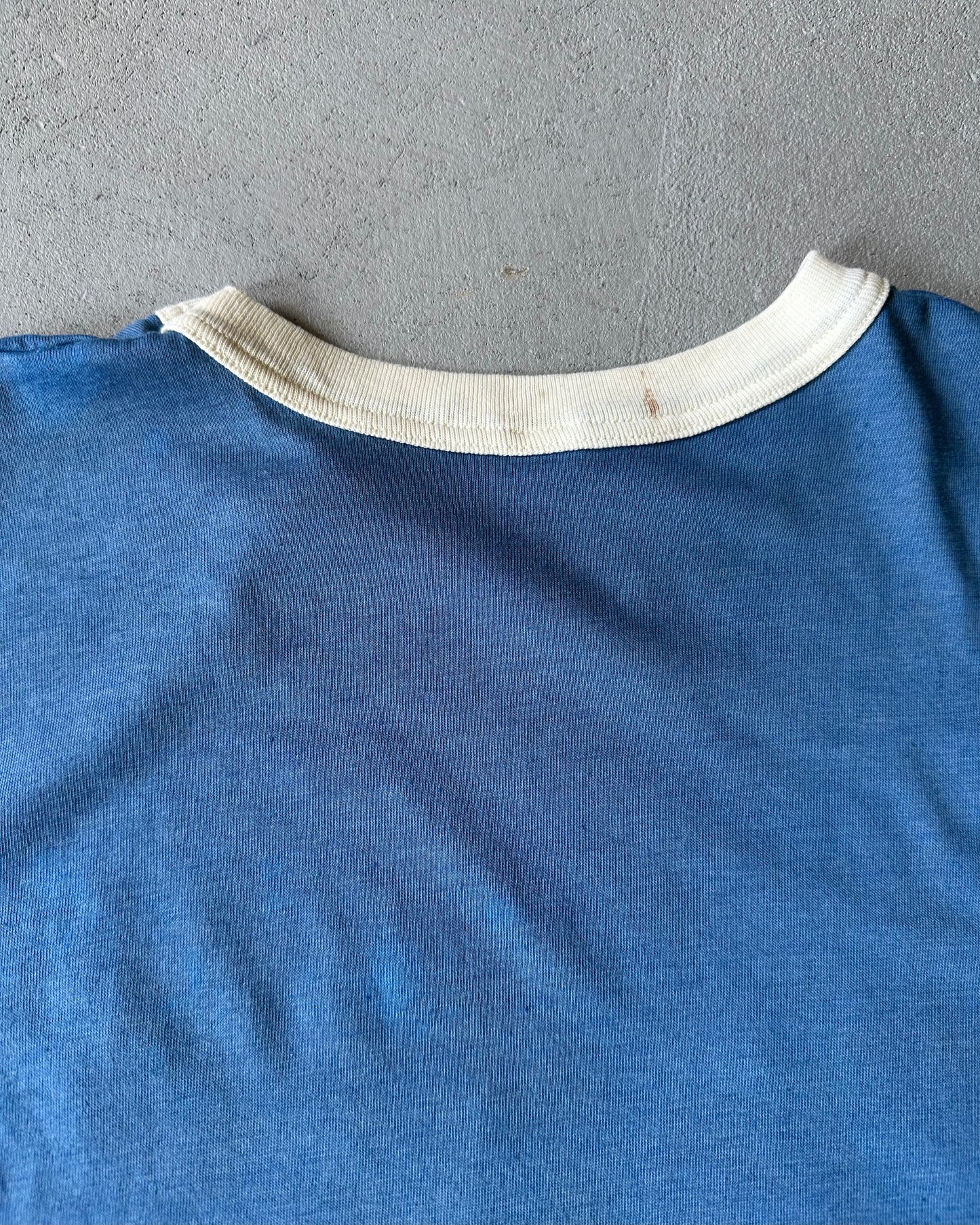 1980s - Blue/White Pate's Ringer T-Shirt - L