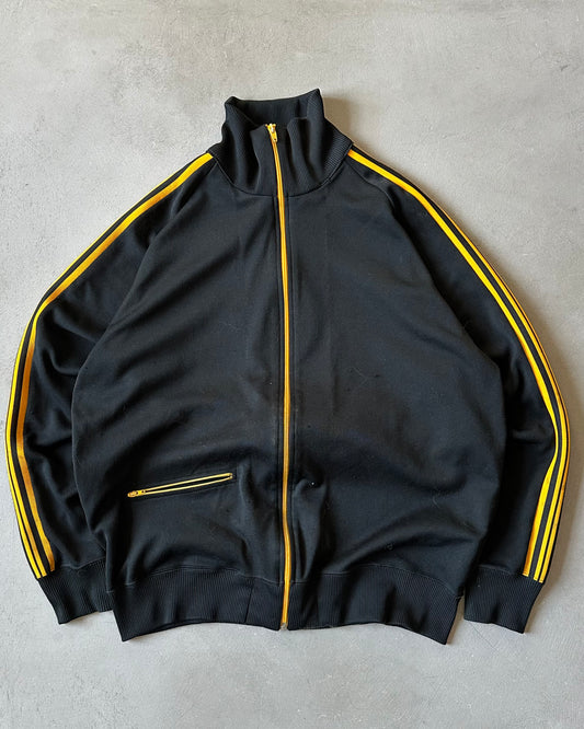 1980s - Black/Yellow Track Zip Up - L/XL