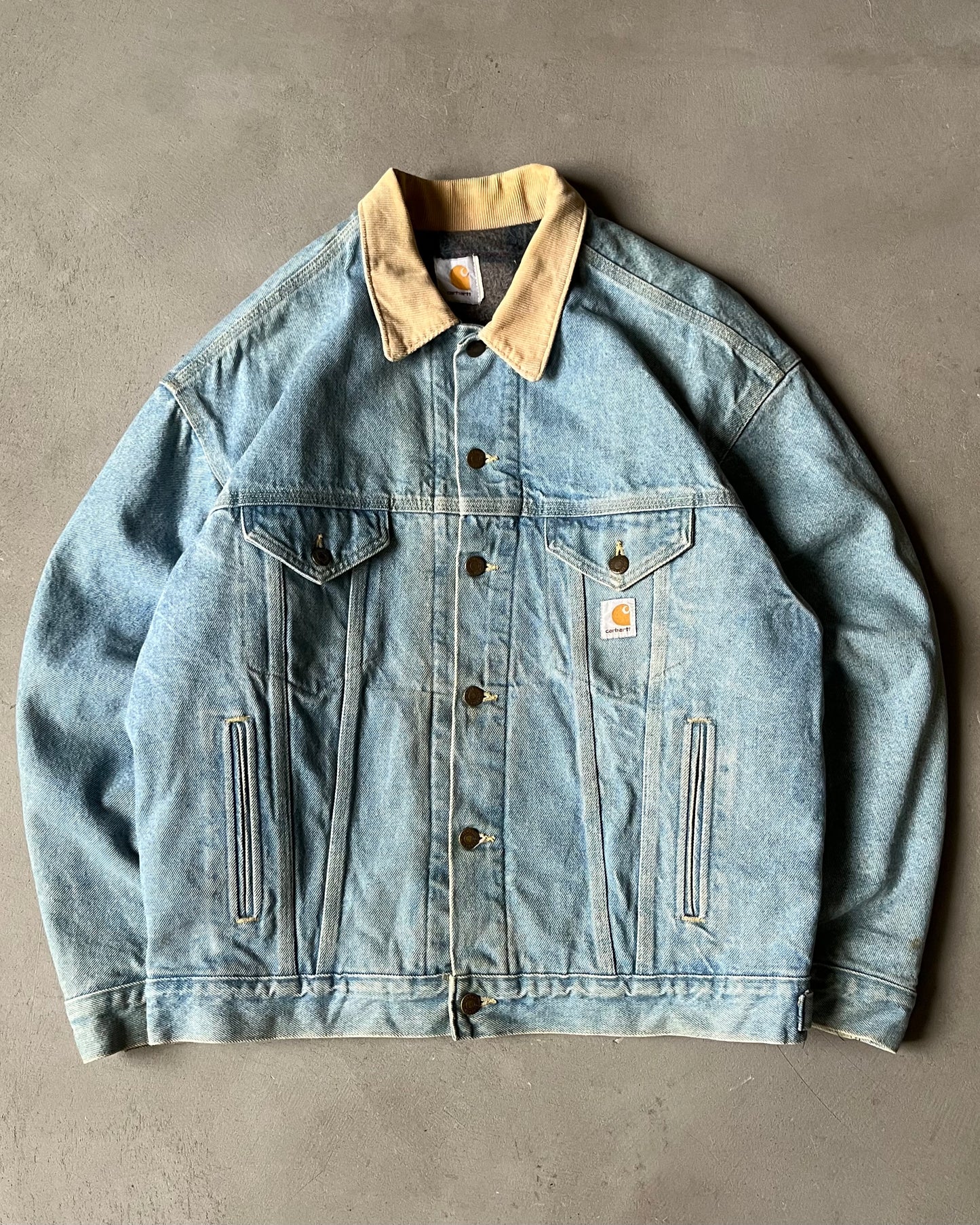 1990s - Carhartt Lined Denim Jacket - L/XL