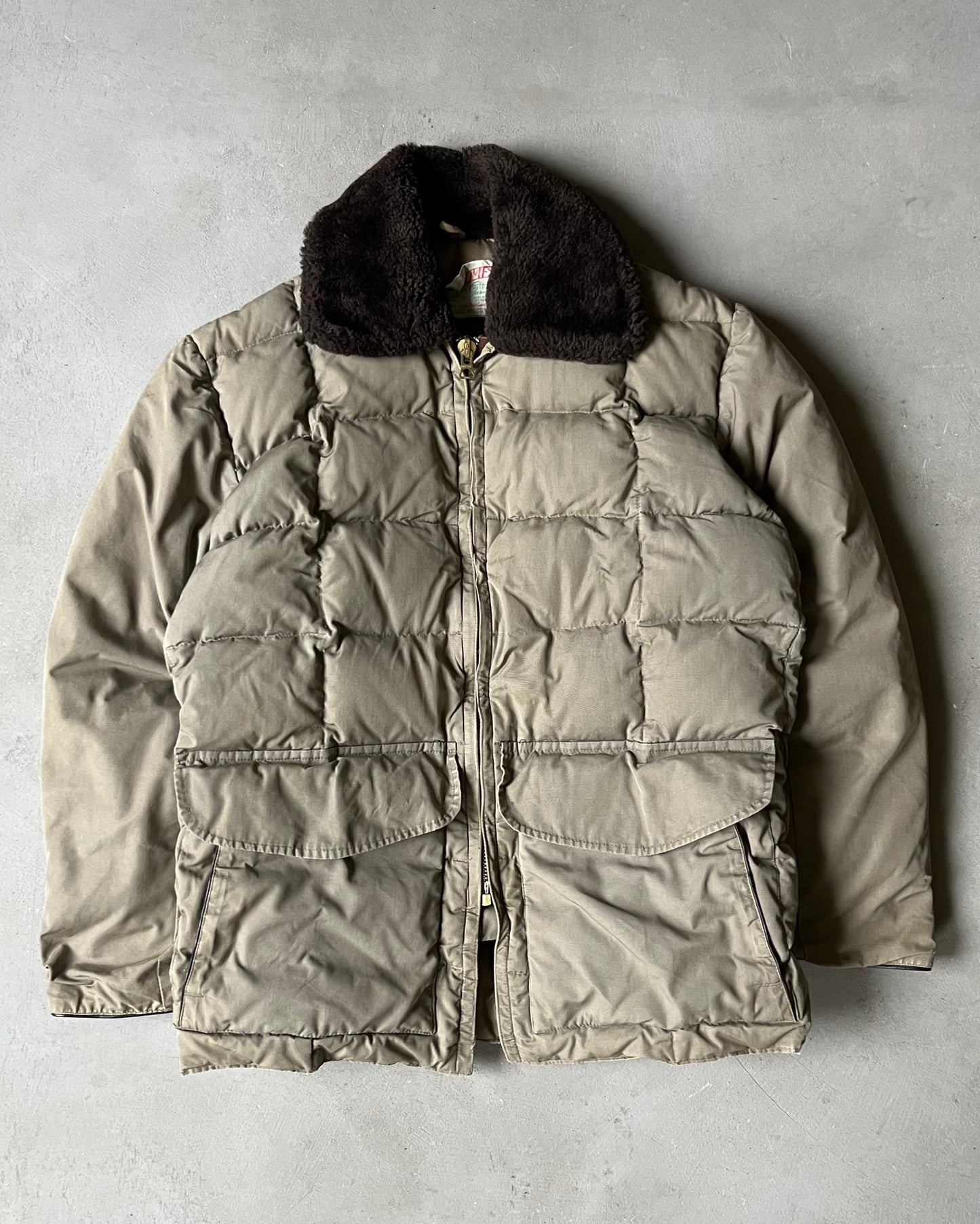 1950s - Beige Comfy Down Jacket - S/M