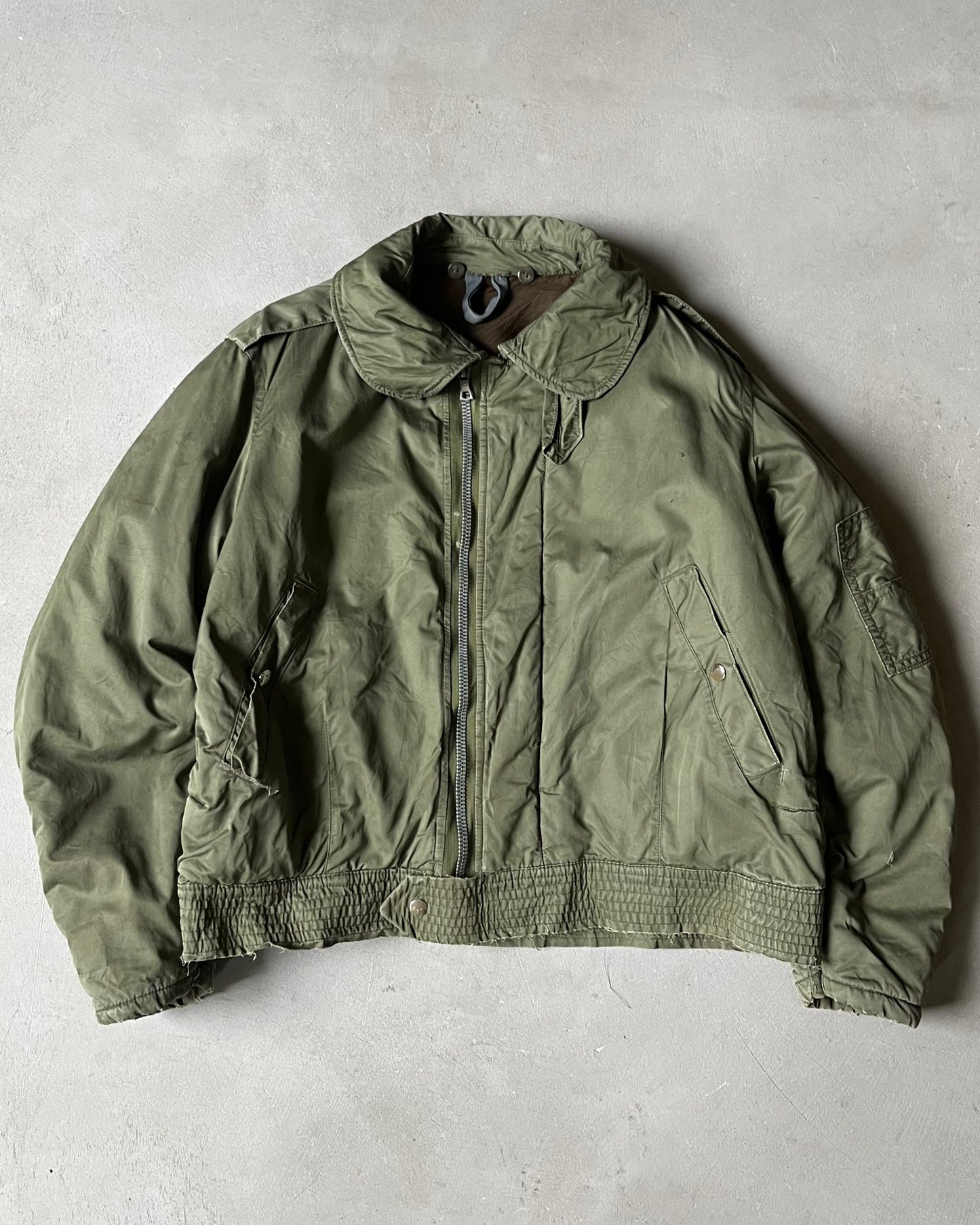 1960s - Distressed Green French Air Force Jacket - S/M