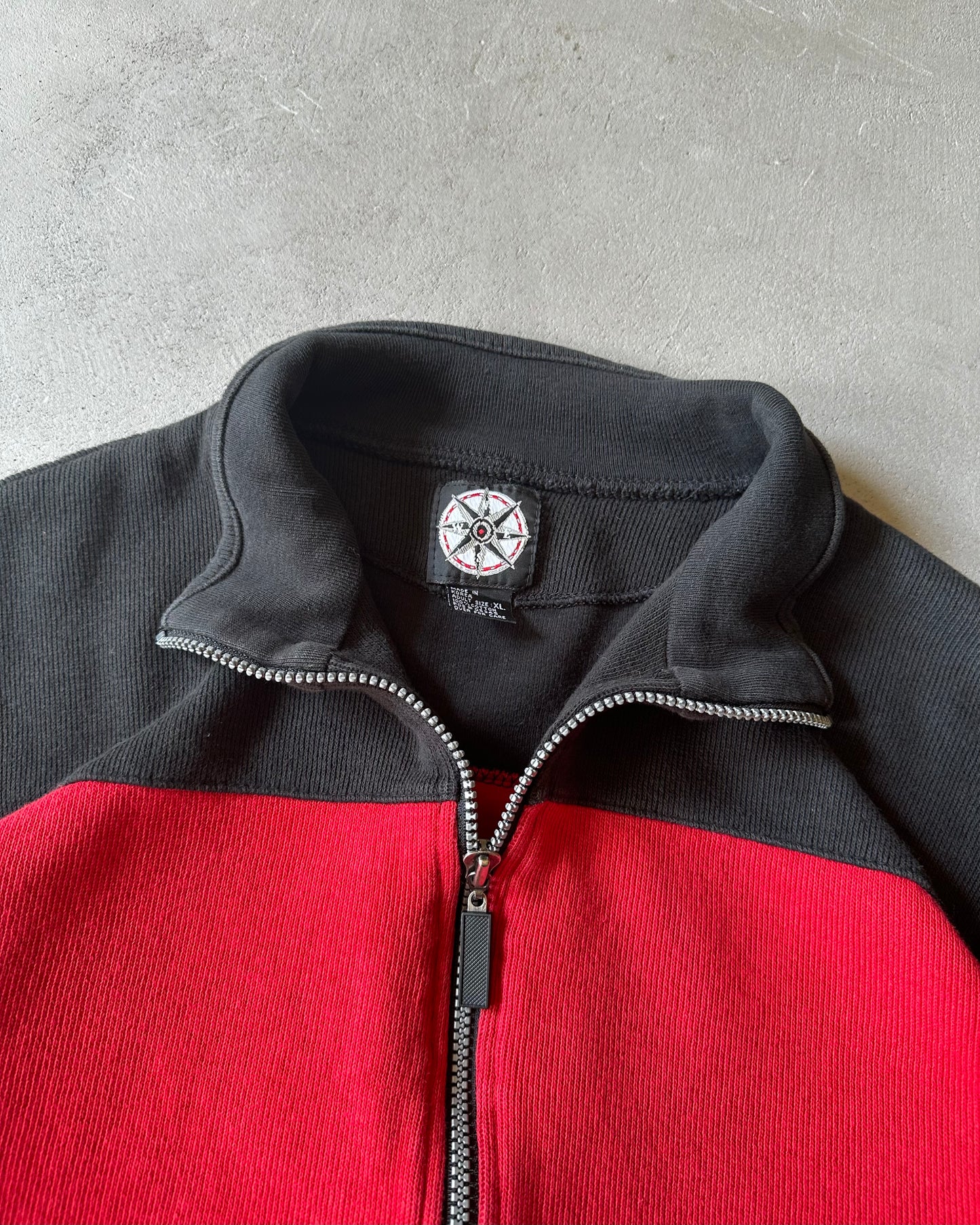 1990s - Black/Red Marlboro 1/4 Zip Sweatshirt - L