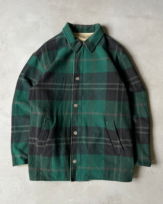 1990s - Green/Black Polo RL Reversible Coat - XL