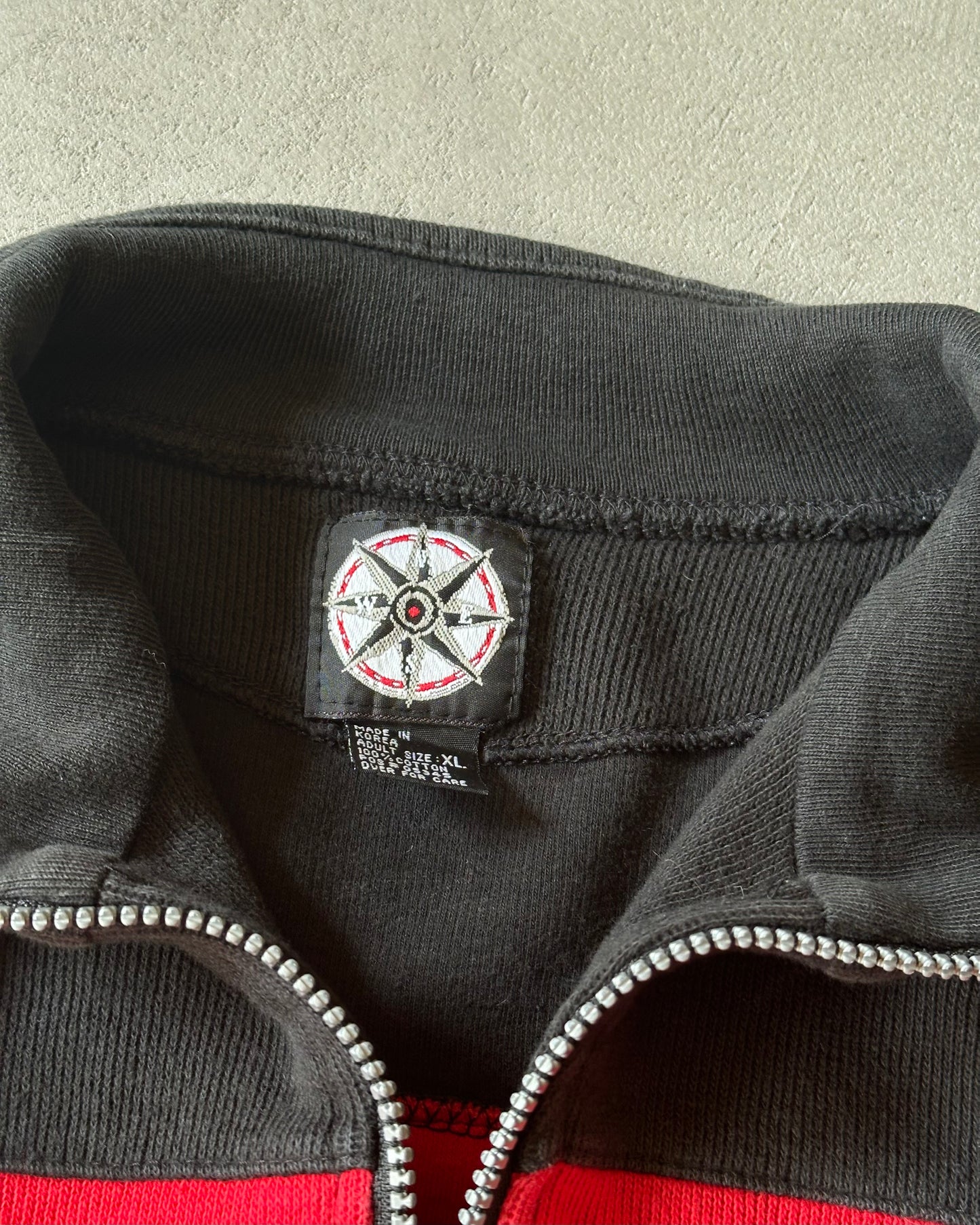 1990s - Black/Red Marlboro 1/4 Zip Sweatshirt - L