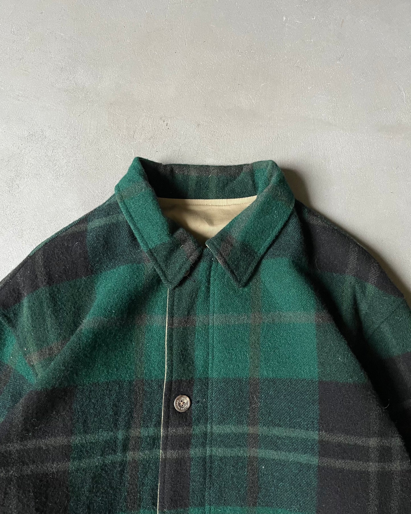 1990s - Green/Black Polo RL Reversible Coat - XL
