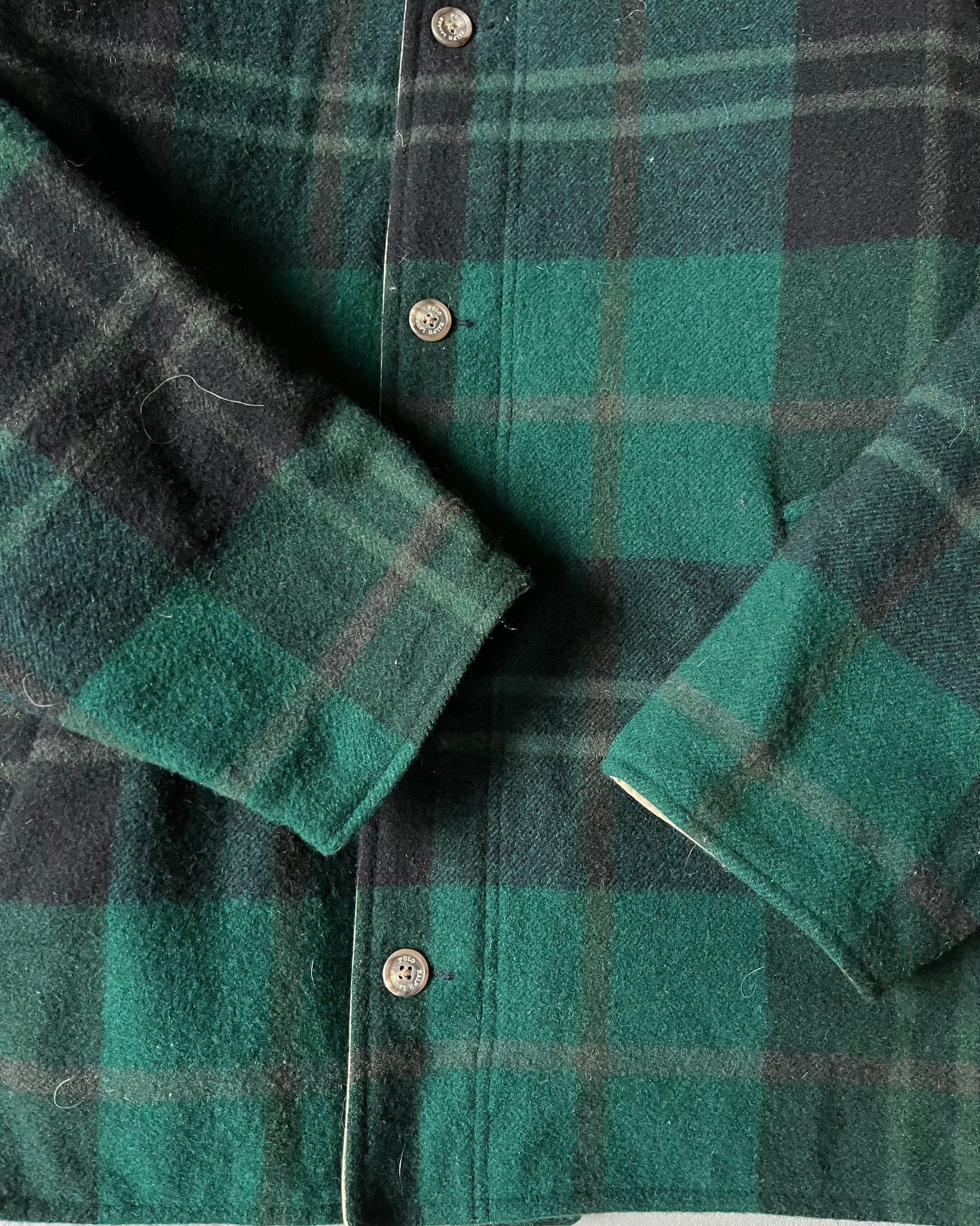 1990s - Green/Black Polo RL Reversible Coat - XL