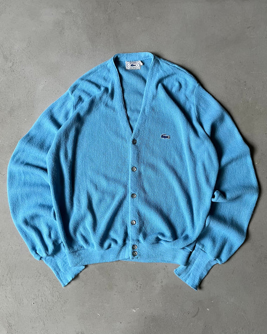 1980s - Blue Lacoste Orlon Cardigan - L