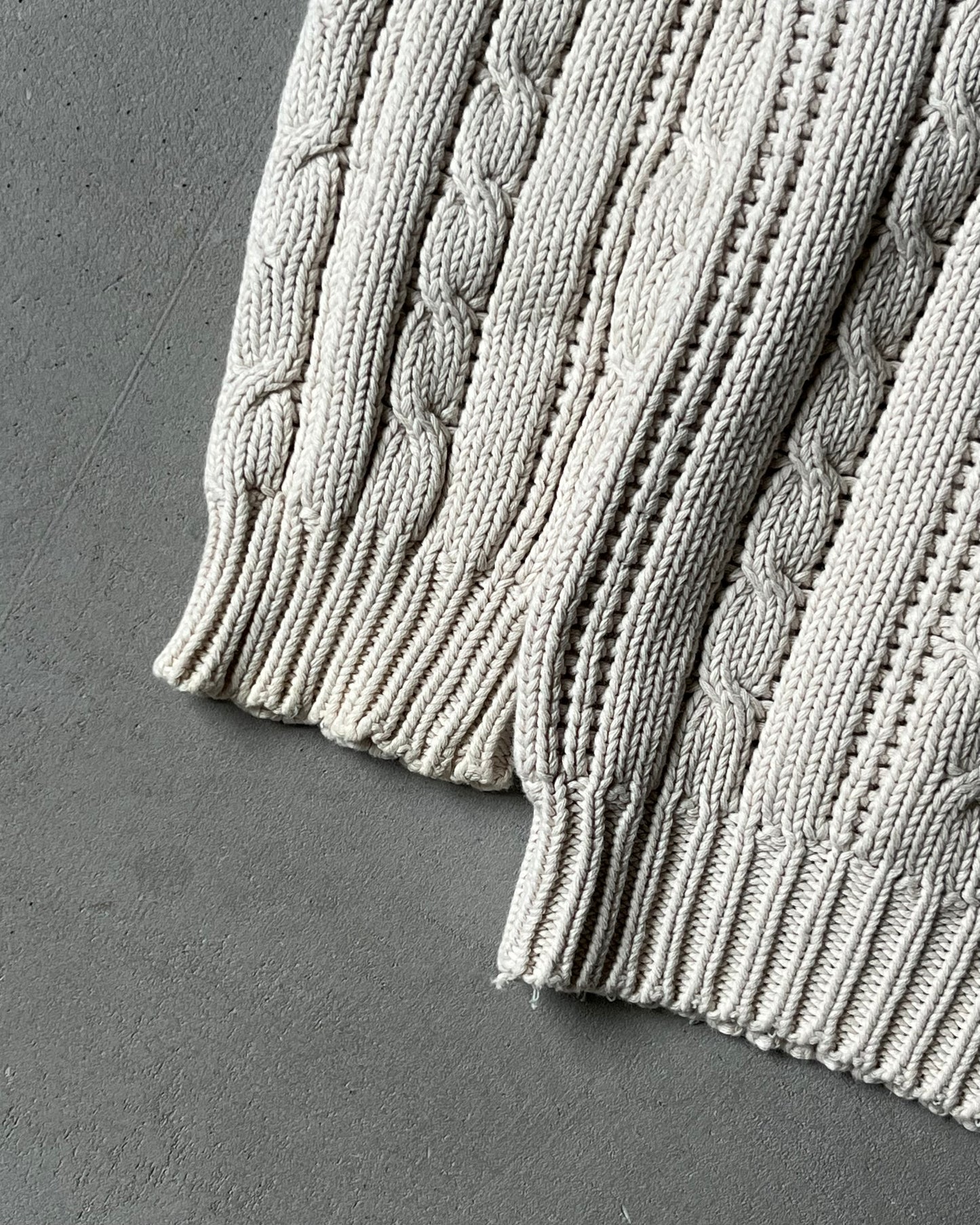 1990s - Cream Cableknit Sweater - M