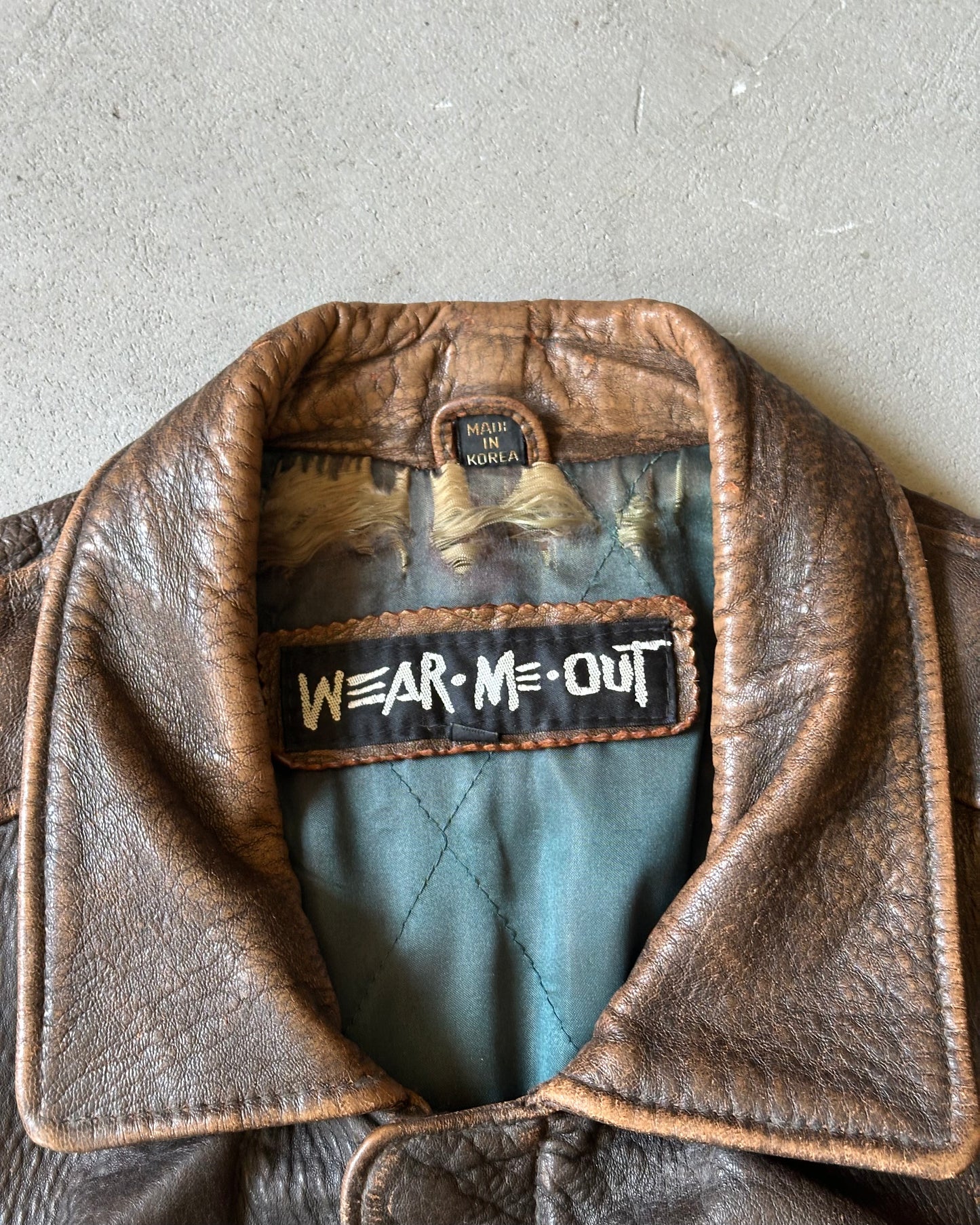 1990s - Faded Brown Aviator Leather Jacket - M
