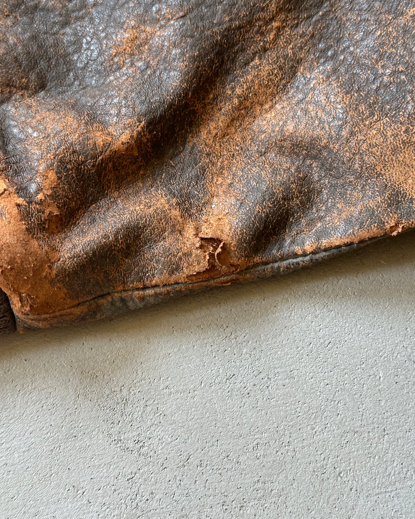 1990s - Faded Brown Aviator Leather Jacket - M
