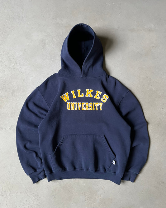 1990s - Navy Wilkes Russell Hoodie - S