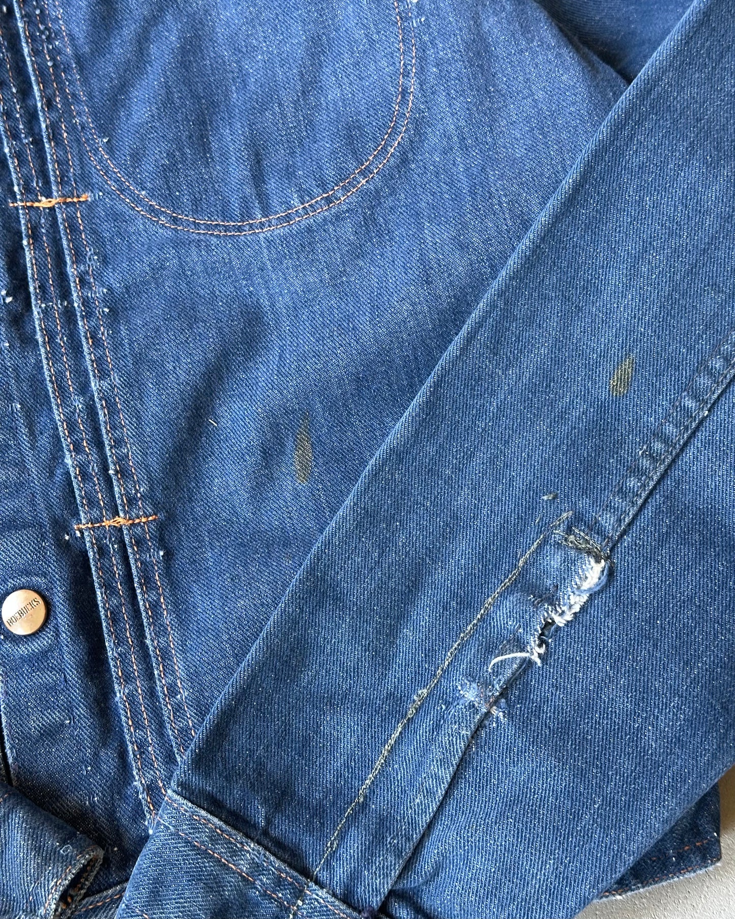 1960s - Distressed Roebuck Denim Jacket - XS/S