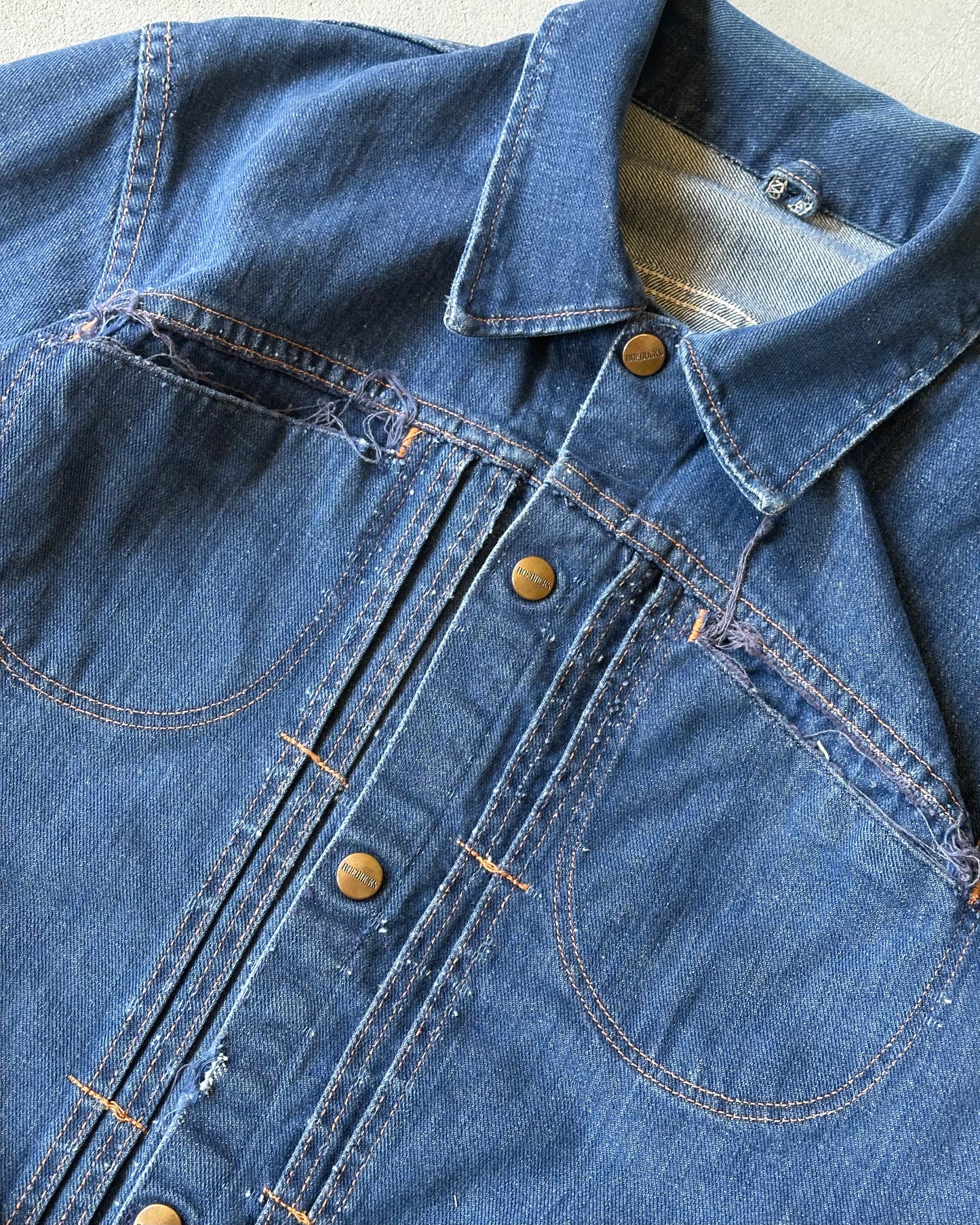 1960s - Distressed Roebuck Denim Jacket - XS/S