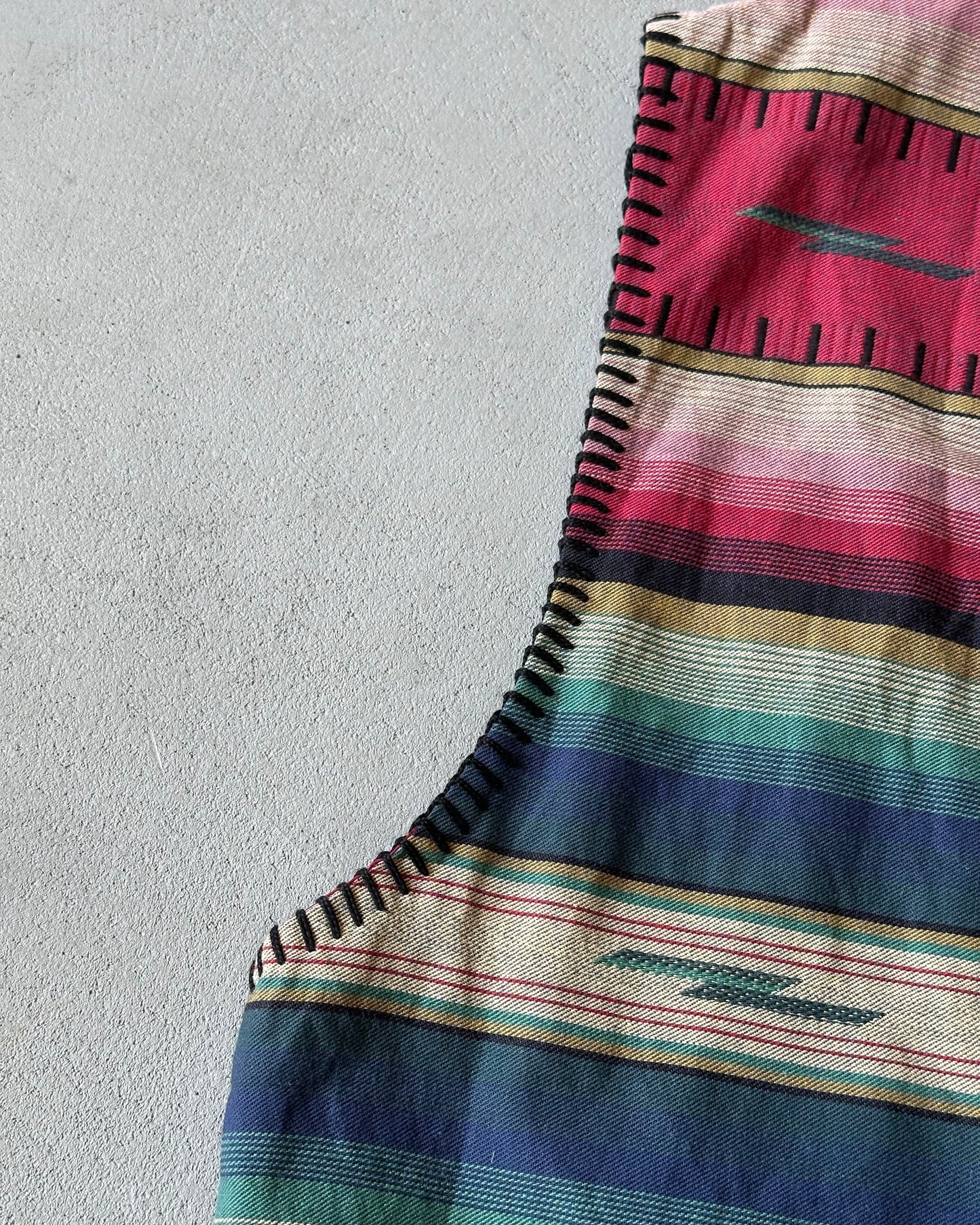1990s - Red/Green Navajo Eddie Bauer Vest - (W)S