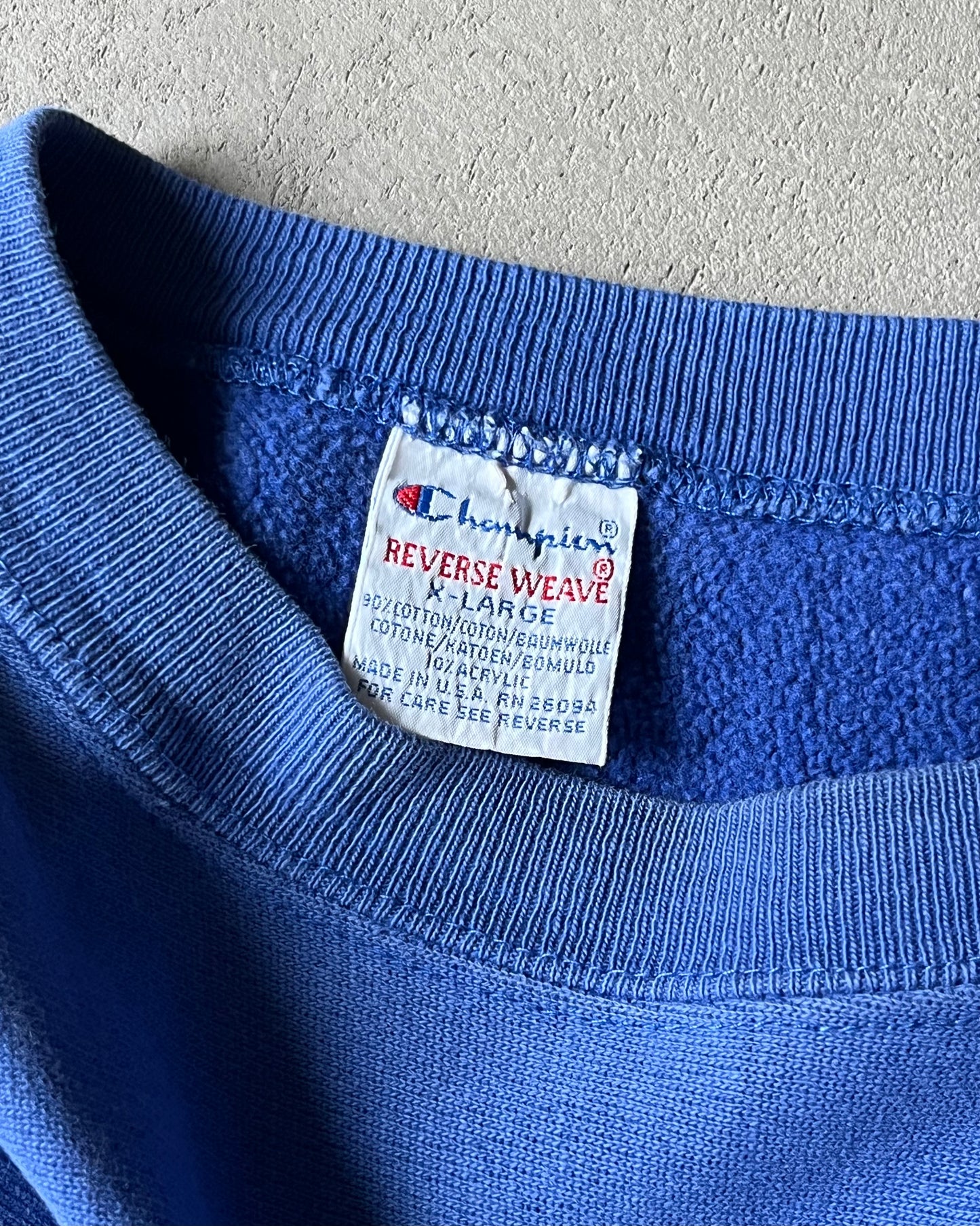 1990s - Blue Champion RW Crewneck - L