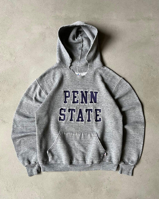 1980s - Distressed Grey Penn State Russell Hoodie - S