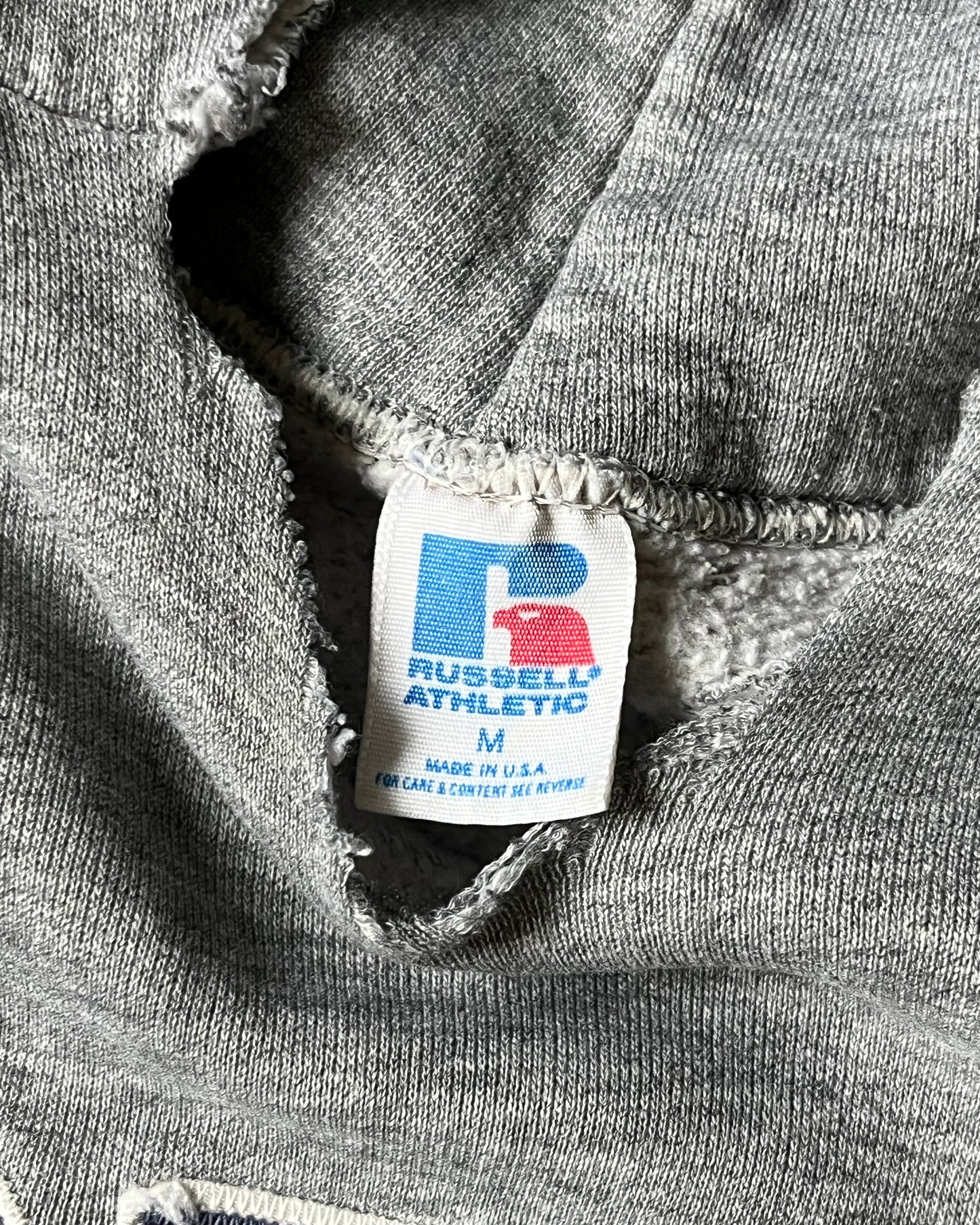 1980s - Distressed Grey Penn State Russell Hoodie - S