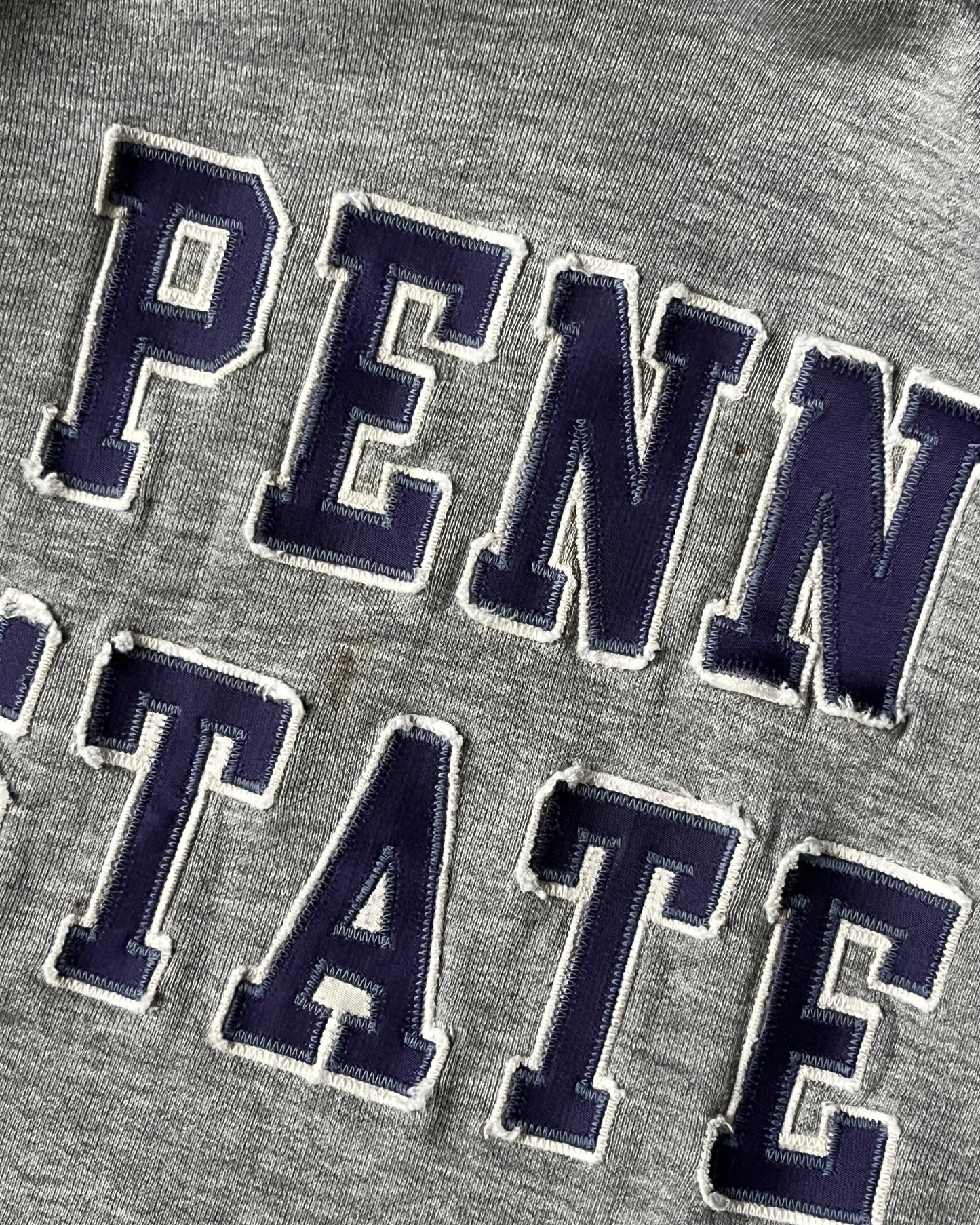 1980s - Distressed Grey Penn State Russell Hoodie - S