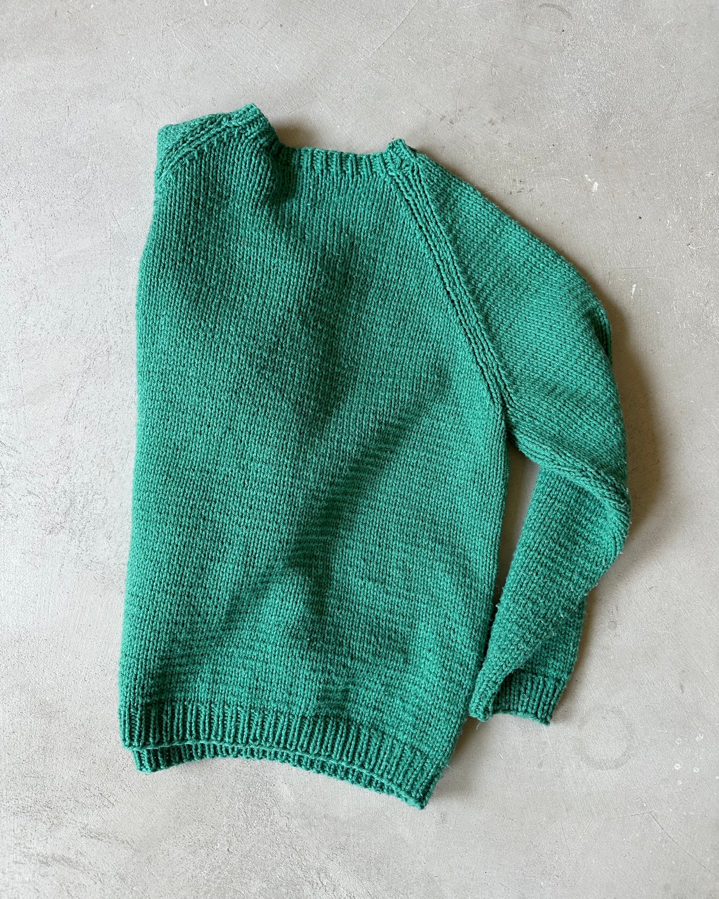 1980s - Green Handknit Sweater - M