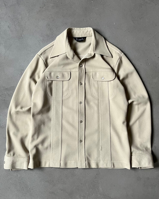 1980s - Beige Branford Wester Shirt - M