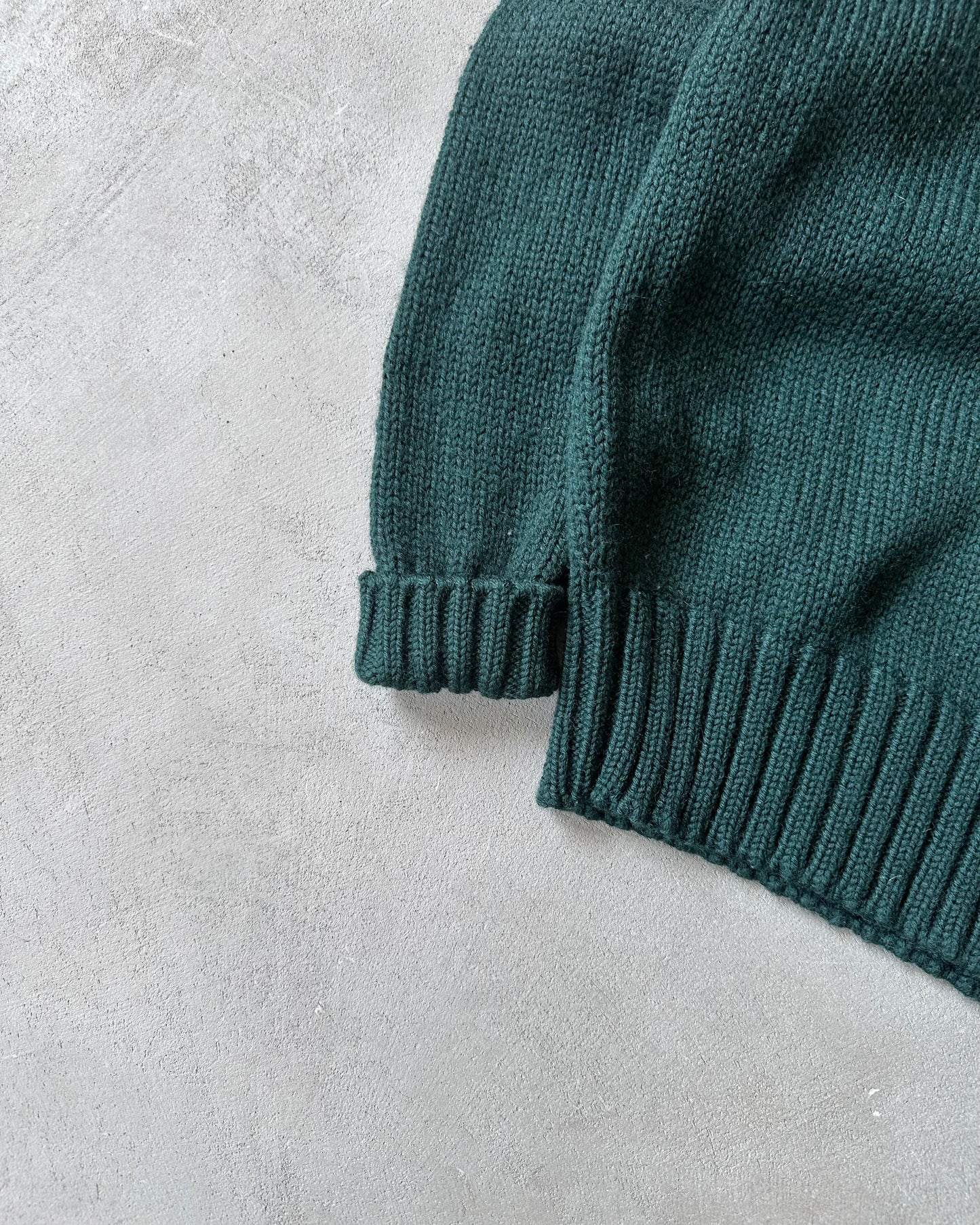 1990s - Forest Green Polo RL Shawl Sweater - M