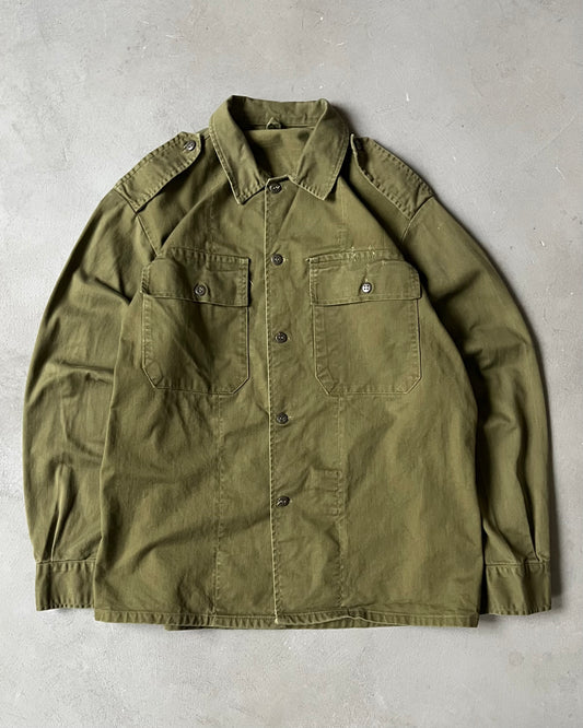 1970s - Green Military Shirt - M