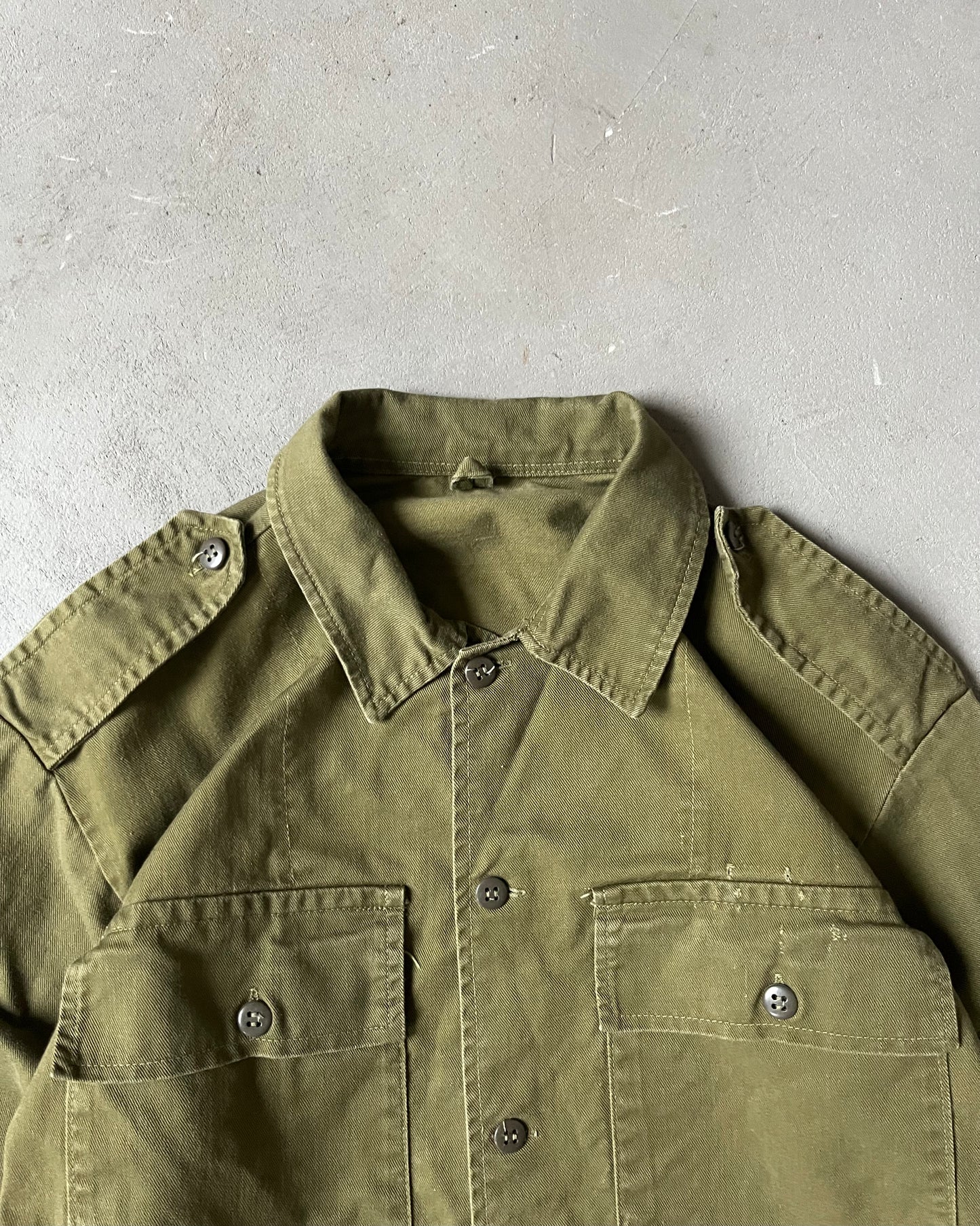 1970s - Green Military Shirt - M