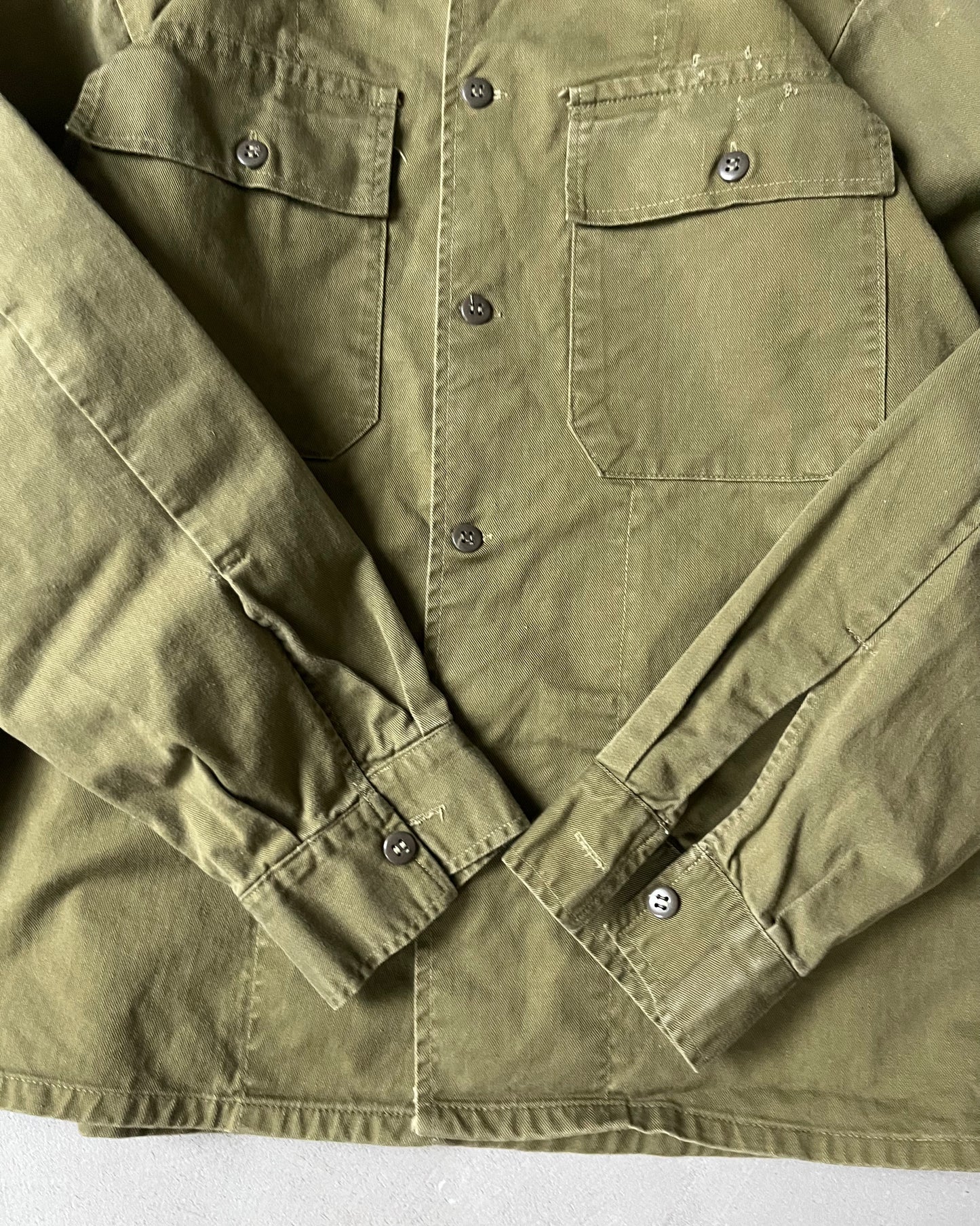 1970s - Green Military Shirt - M