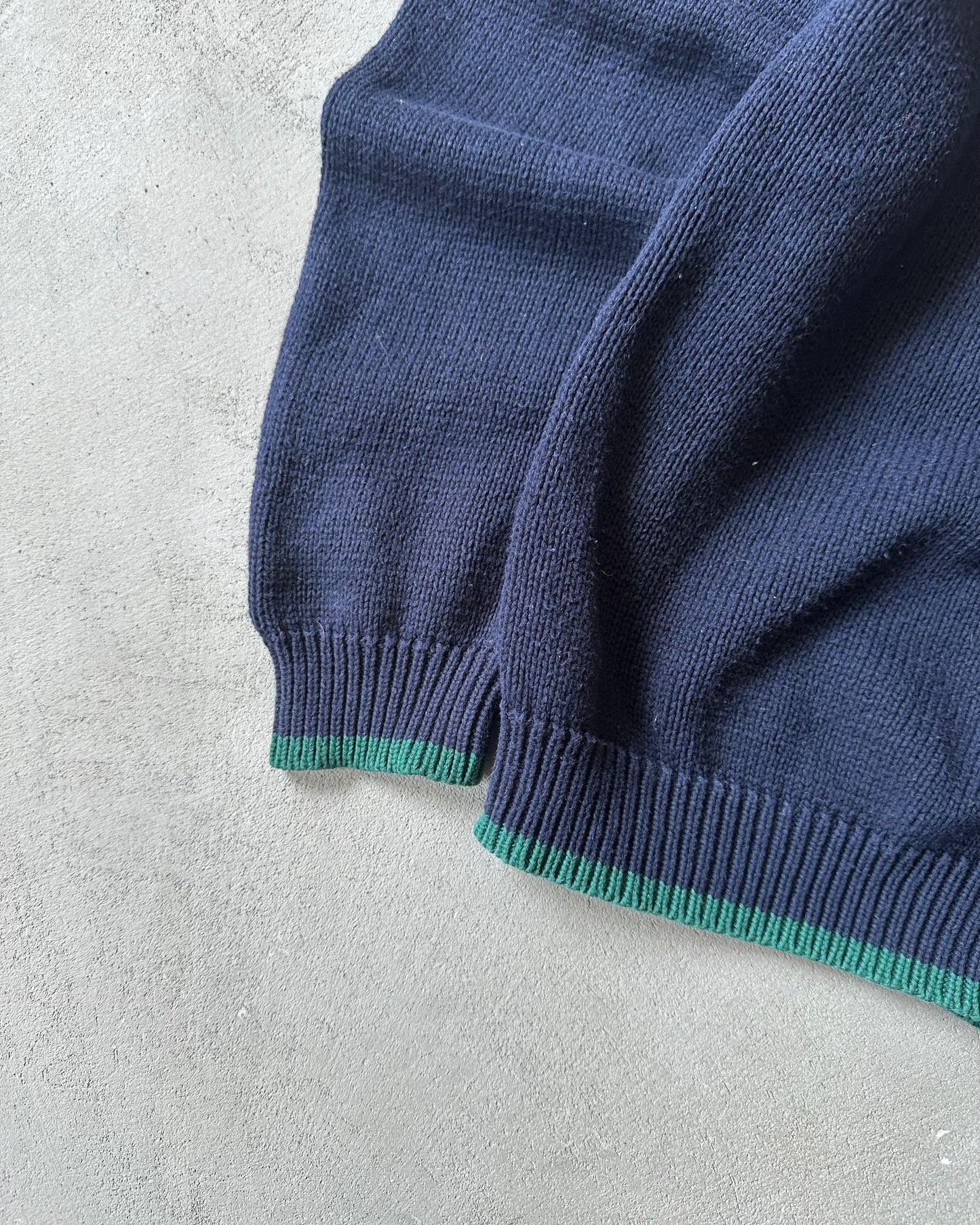 1990s - Navy Horses Women's Cardigan - (W)M