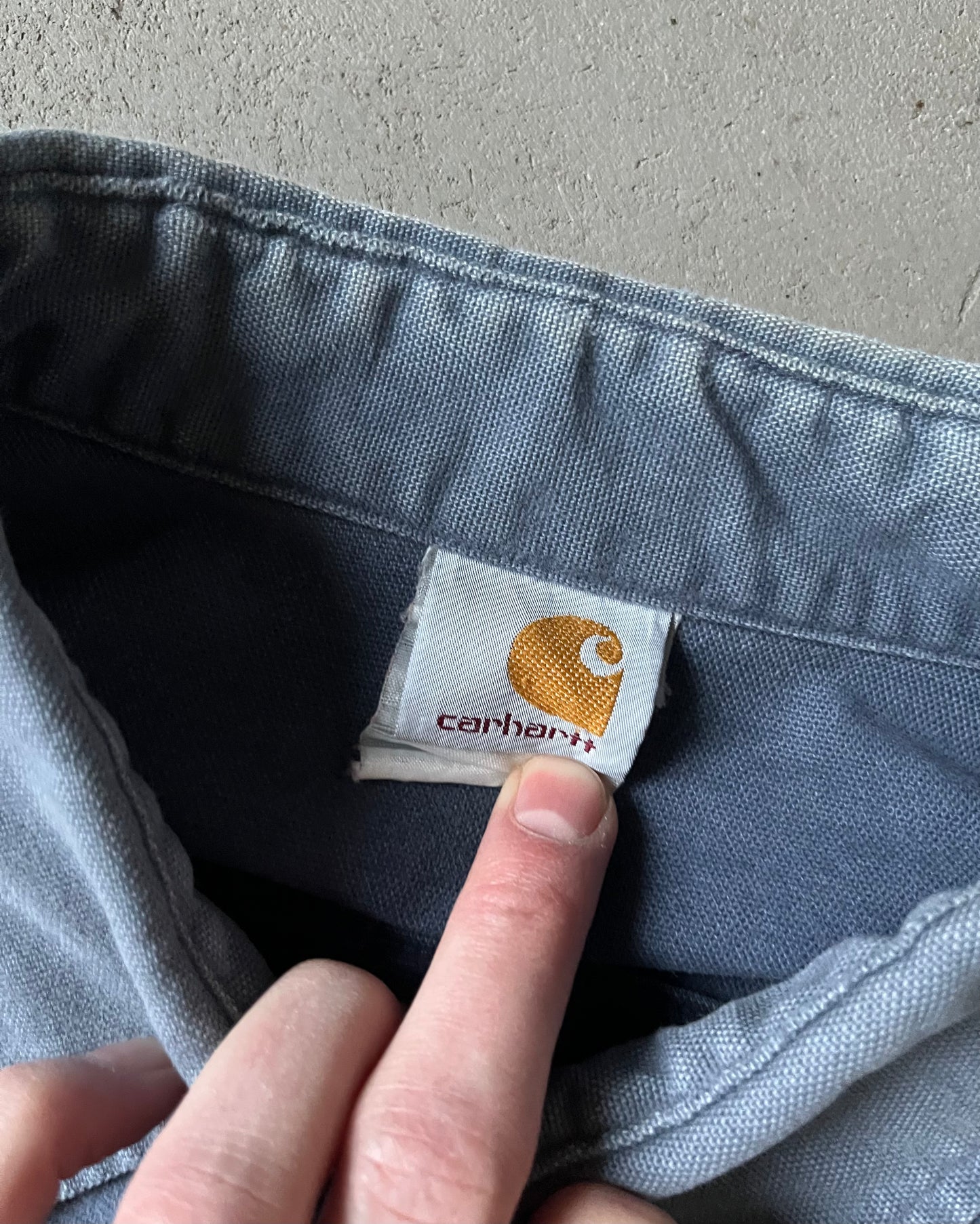 1990s - Distressed Blue Carhartt Chamois Shirt - XL