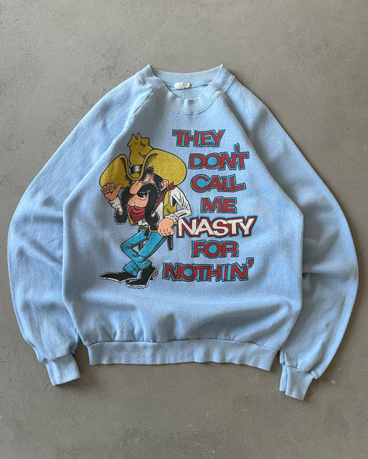 1980s - Light Blue "Nasty" Crewneck - M