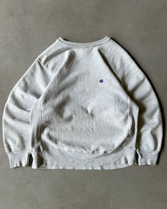 1980s - Ash Grey Champion Warmup Crewneck - M