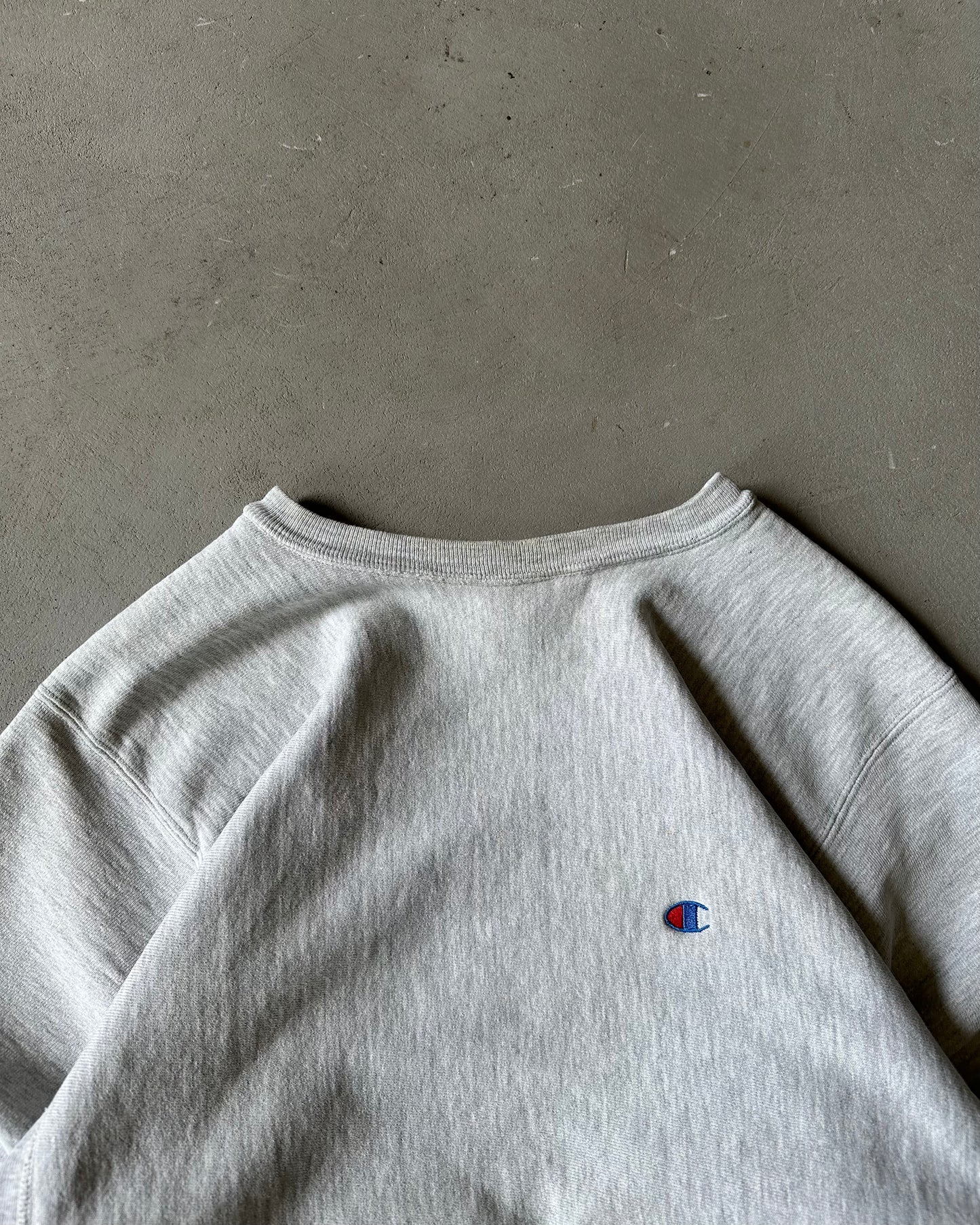 1980s - Ash Grey Champion Warmup Crewneck - M