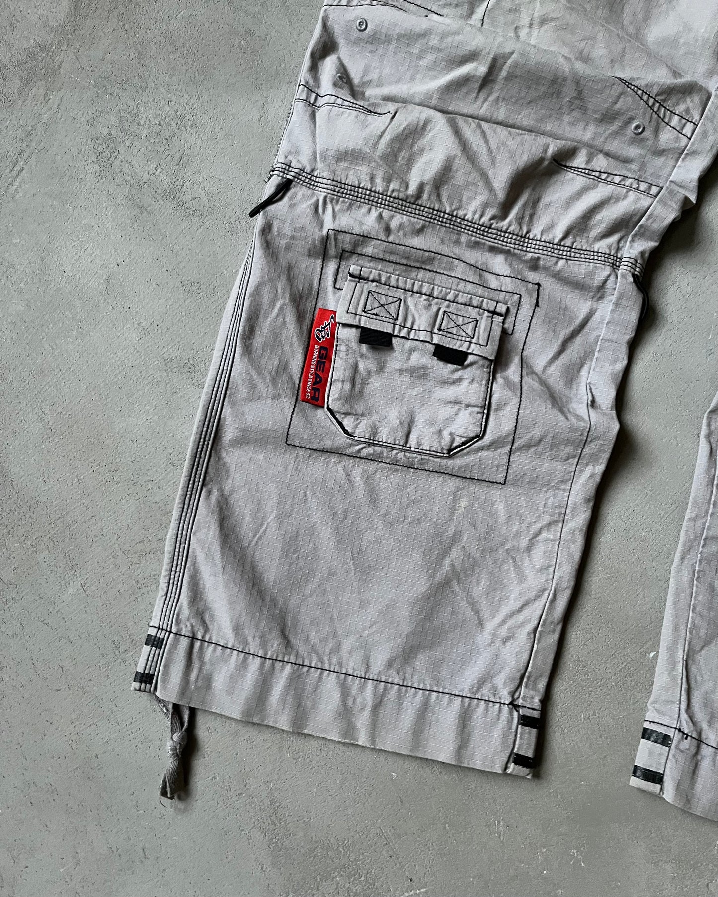 2000s - Grey Ripstop Cargo Pants - 30x29