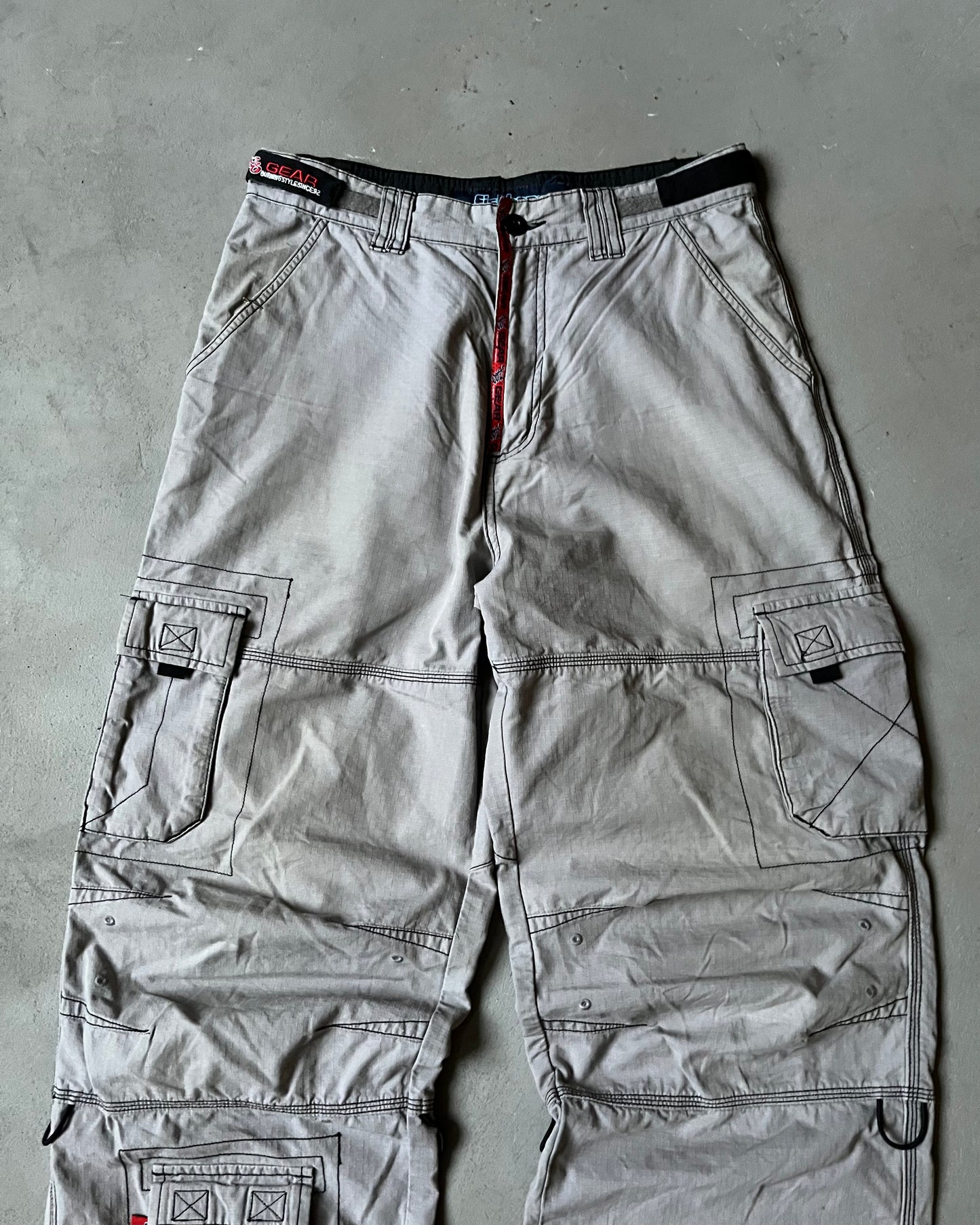 2000s - Grey Ripstop Cargo Pants - 30x29