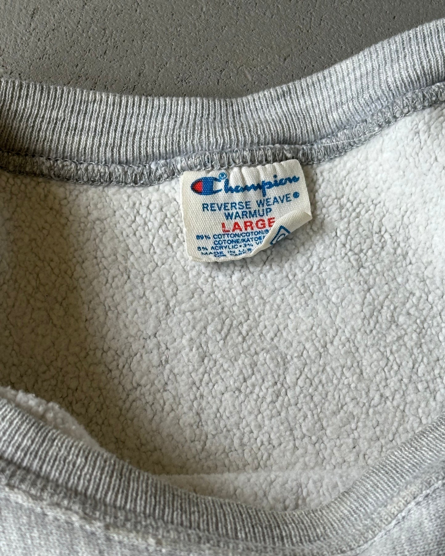 1980s - Ash Grey Champion Warmup Crewneck - M