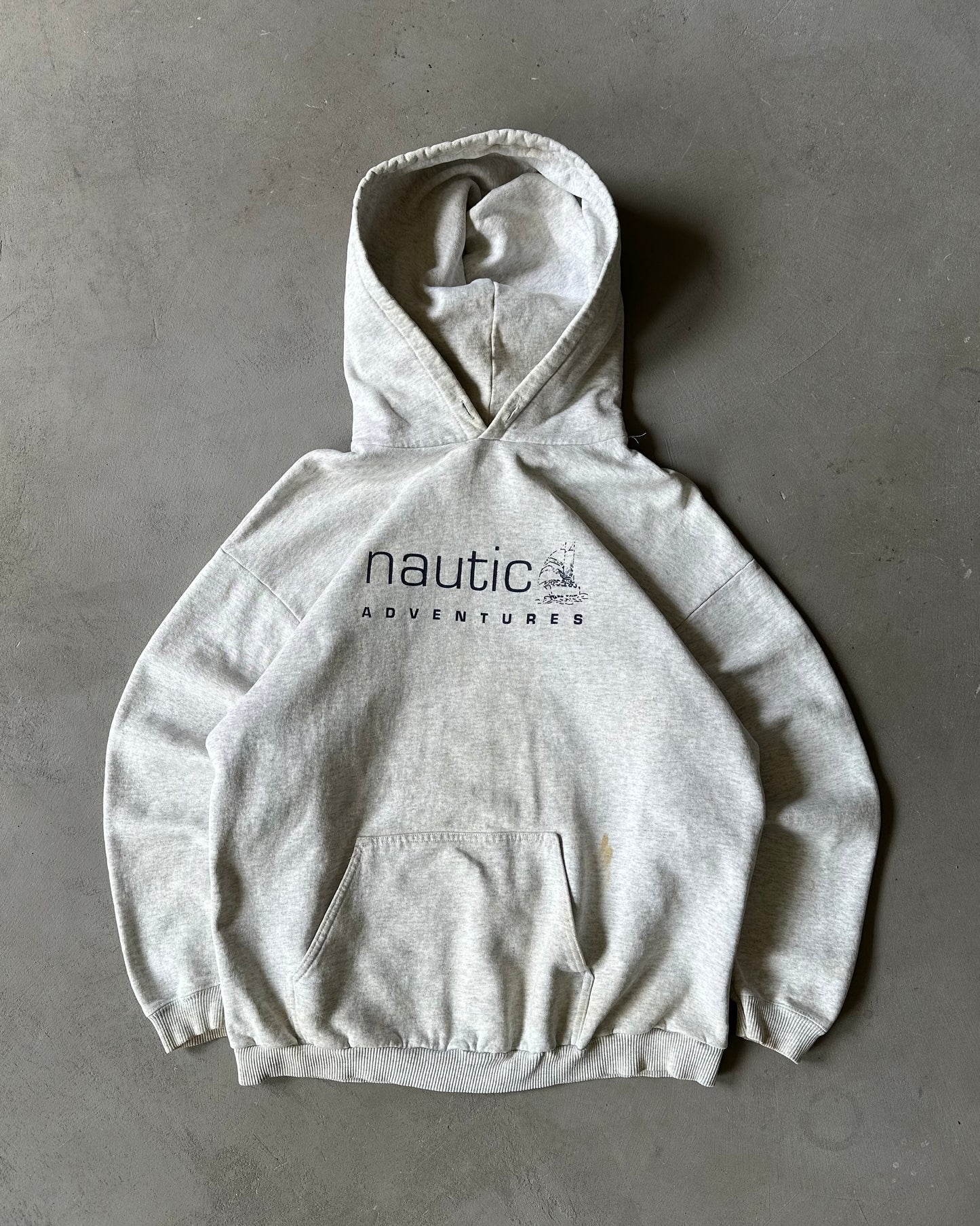 1990s - Ash Grey Nautic X King of the Road Hoodie - XL