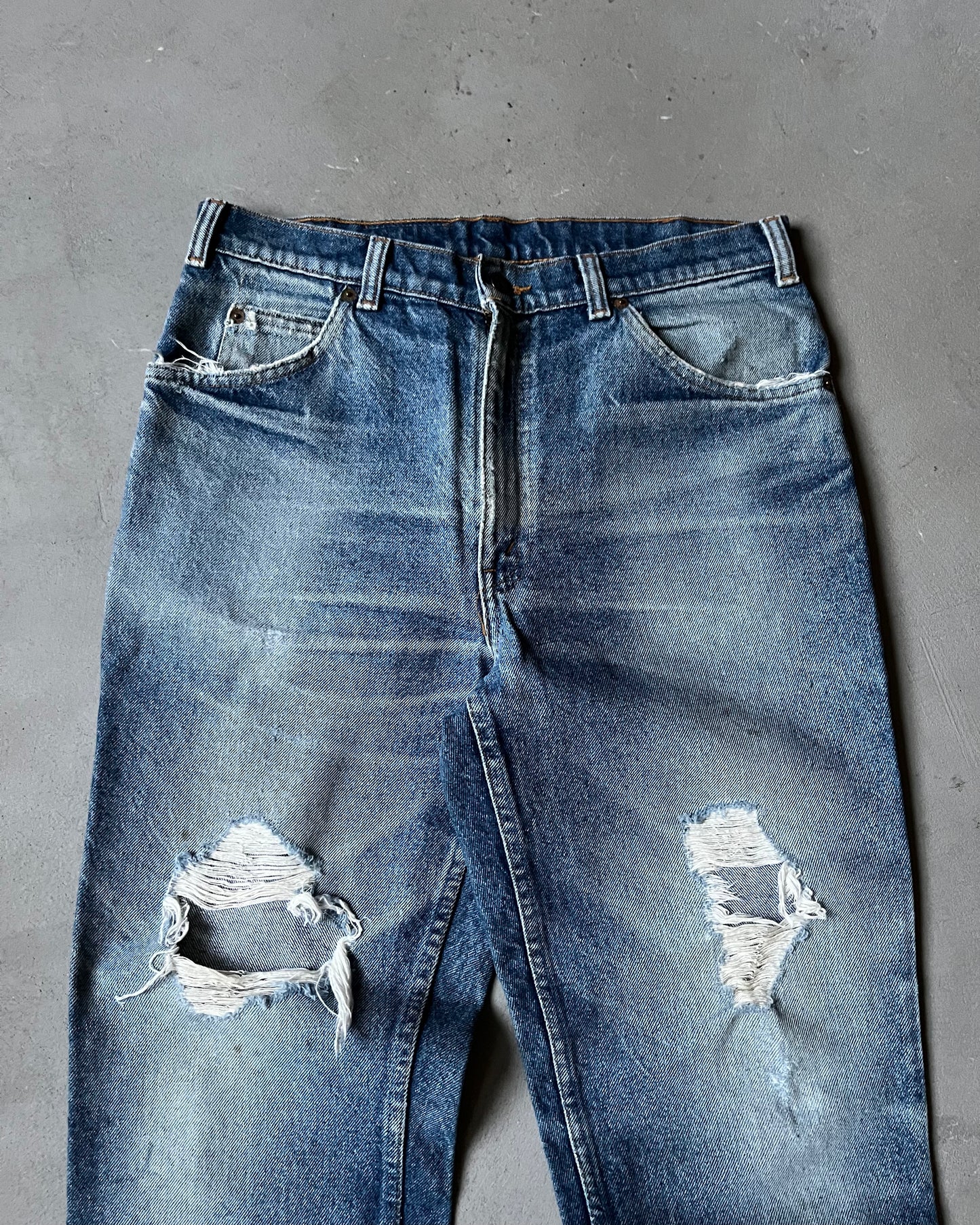 1980s - Distressed 619 Orange Tab Levi's Jeans - 32x27