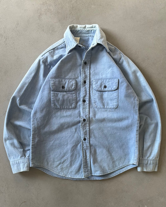 1980s - Faded Blue Chamois Button Up - S