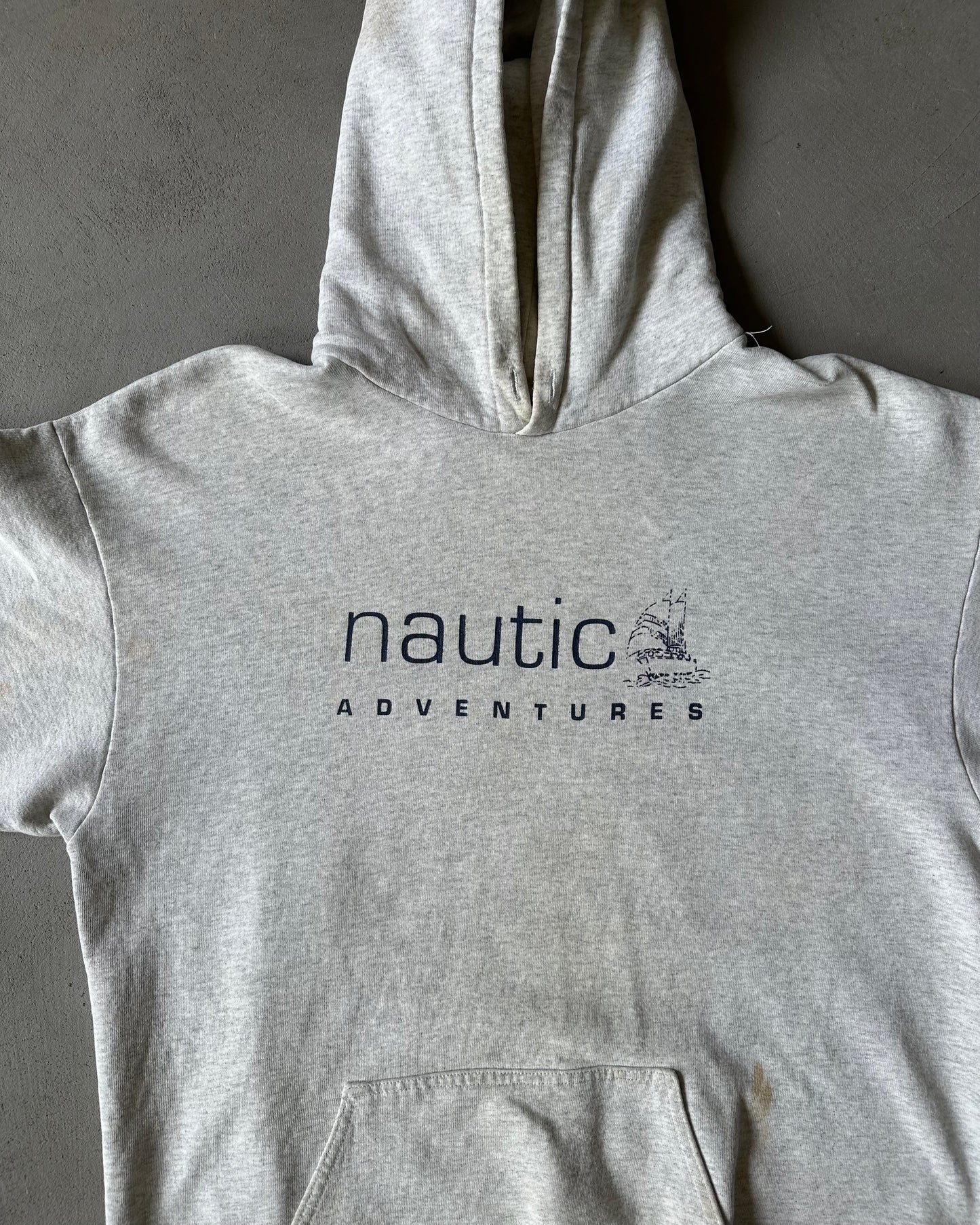 1990s - Ash Grey Nautic X King of the Road Hoodie - XL