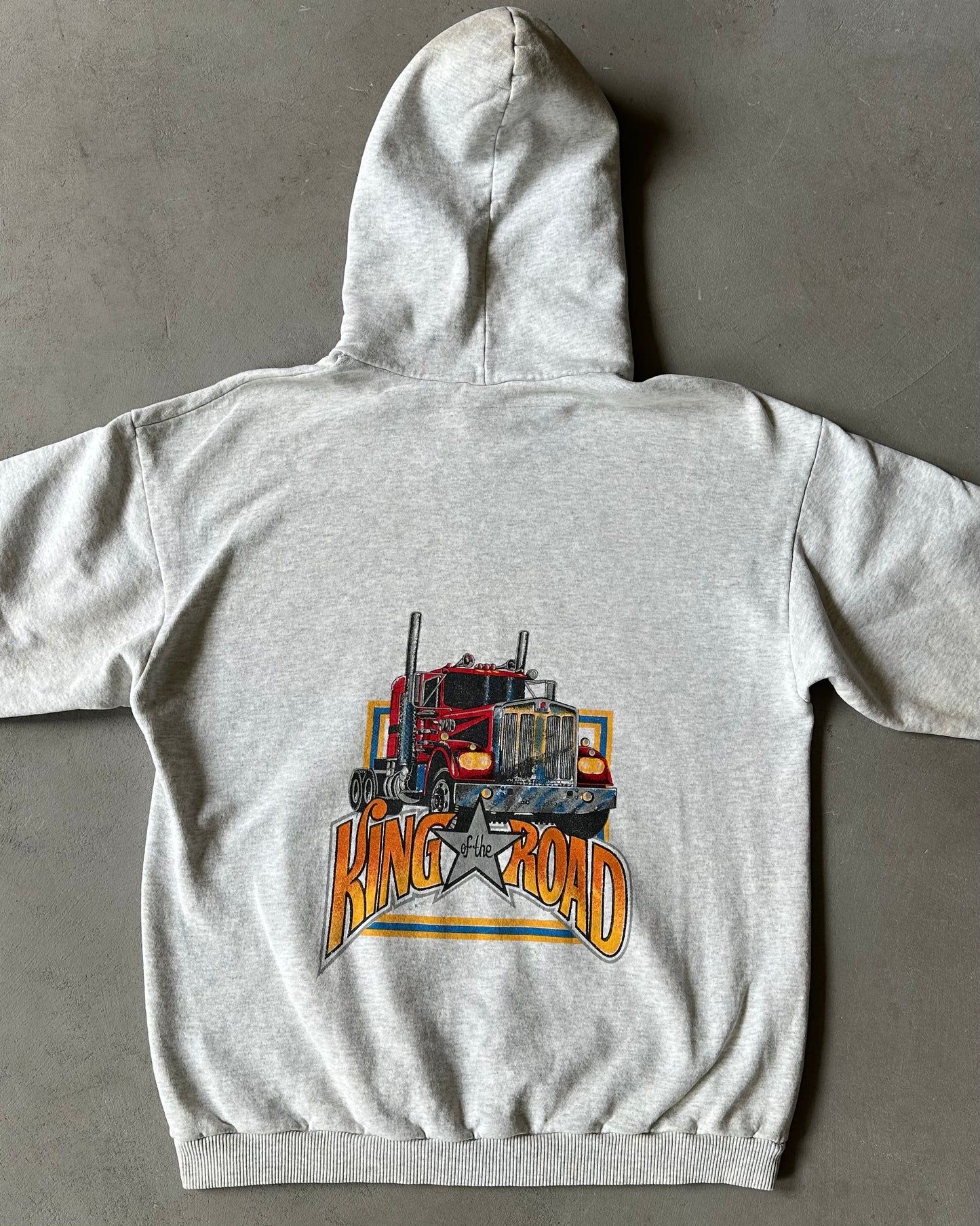 1990s - Ash Grey Nautic X King of the Road Hoodie - XL